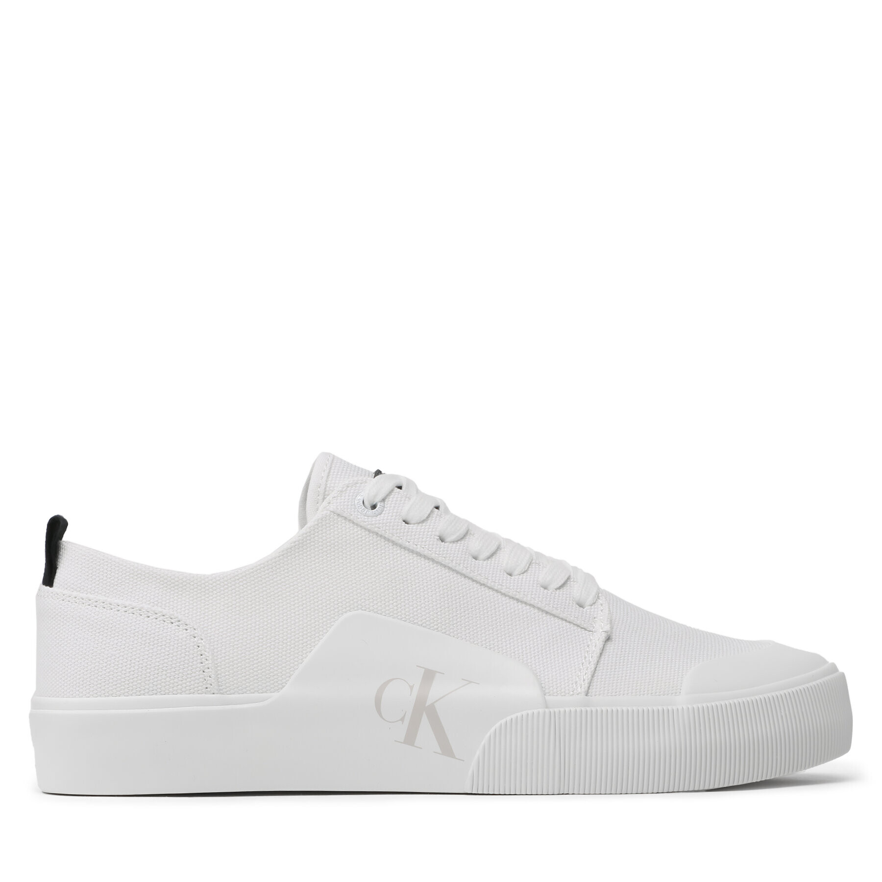 Calvin Klein Jeans Modne superge Skater Vulc Low Laceup Badge YM0YM00598 Bela - Pepit.si