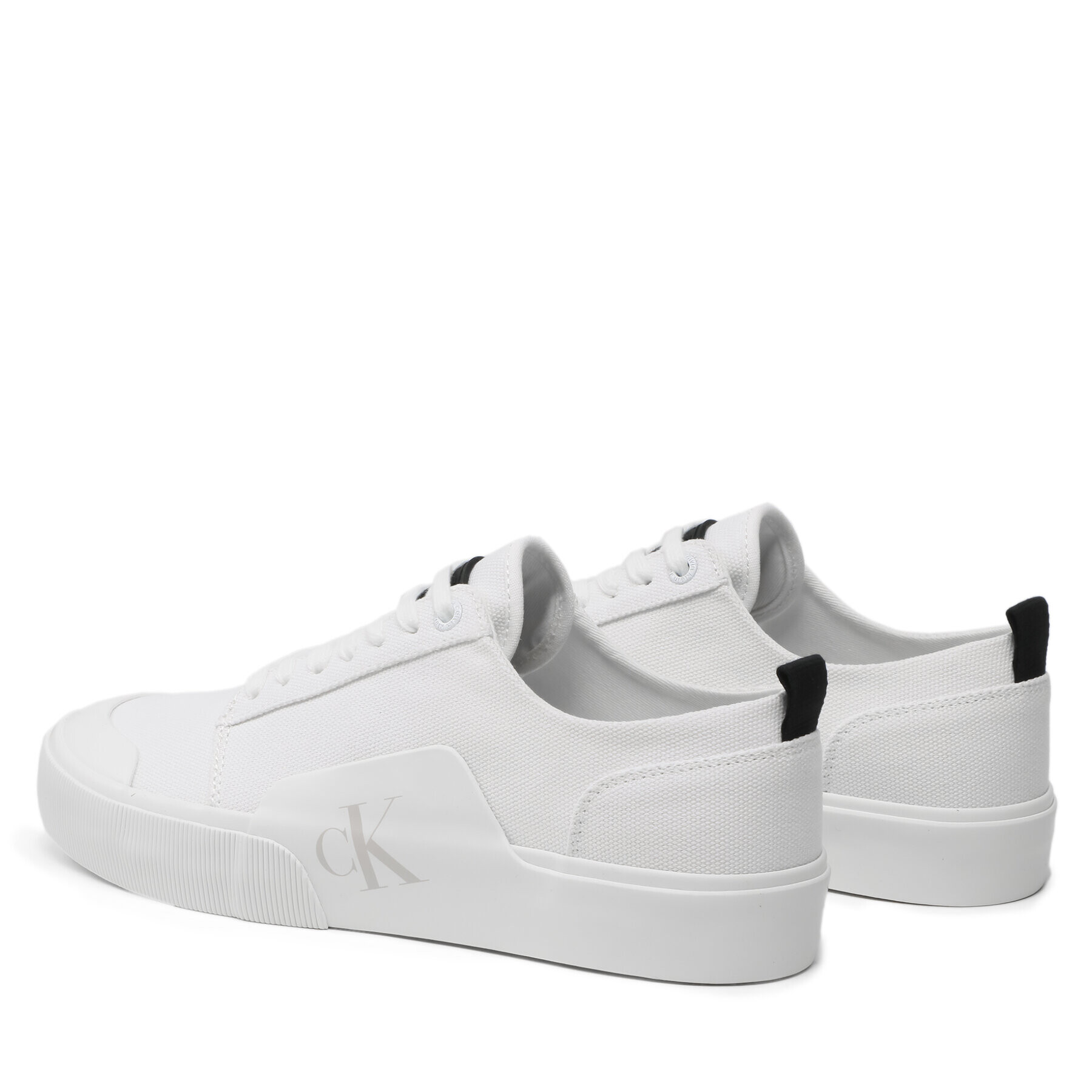 Calvin Klein Jeans Modne superge Skater Vulc Low Laceup Badge YM0YM00598 Bela - Pepit.si