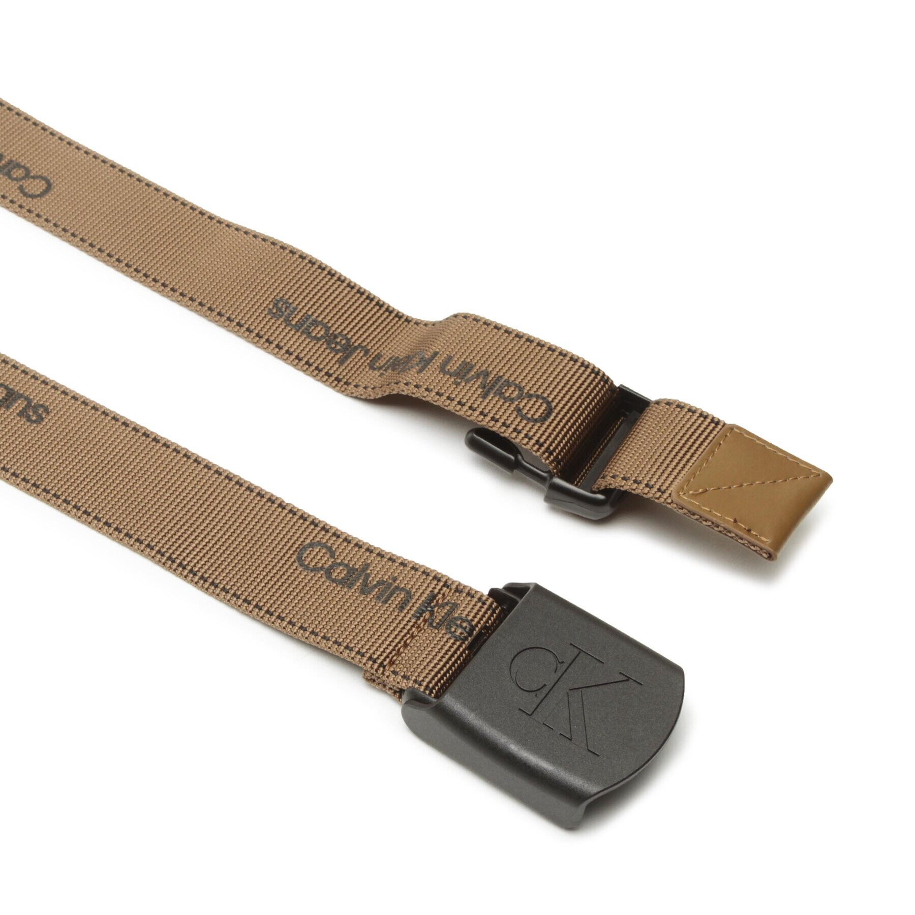 Calvin Klein Jeans Moški pas Plaque Logo Webbing Belt 38Mm K50K510473 Khaki - Pepit.si