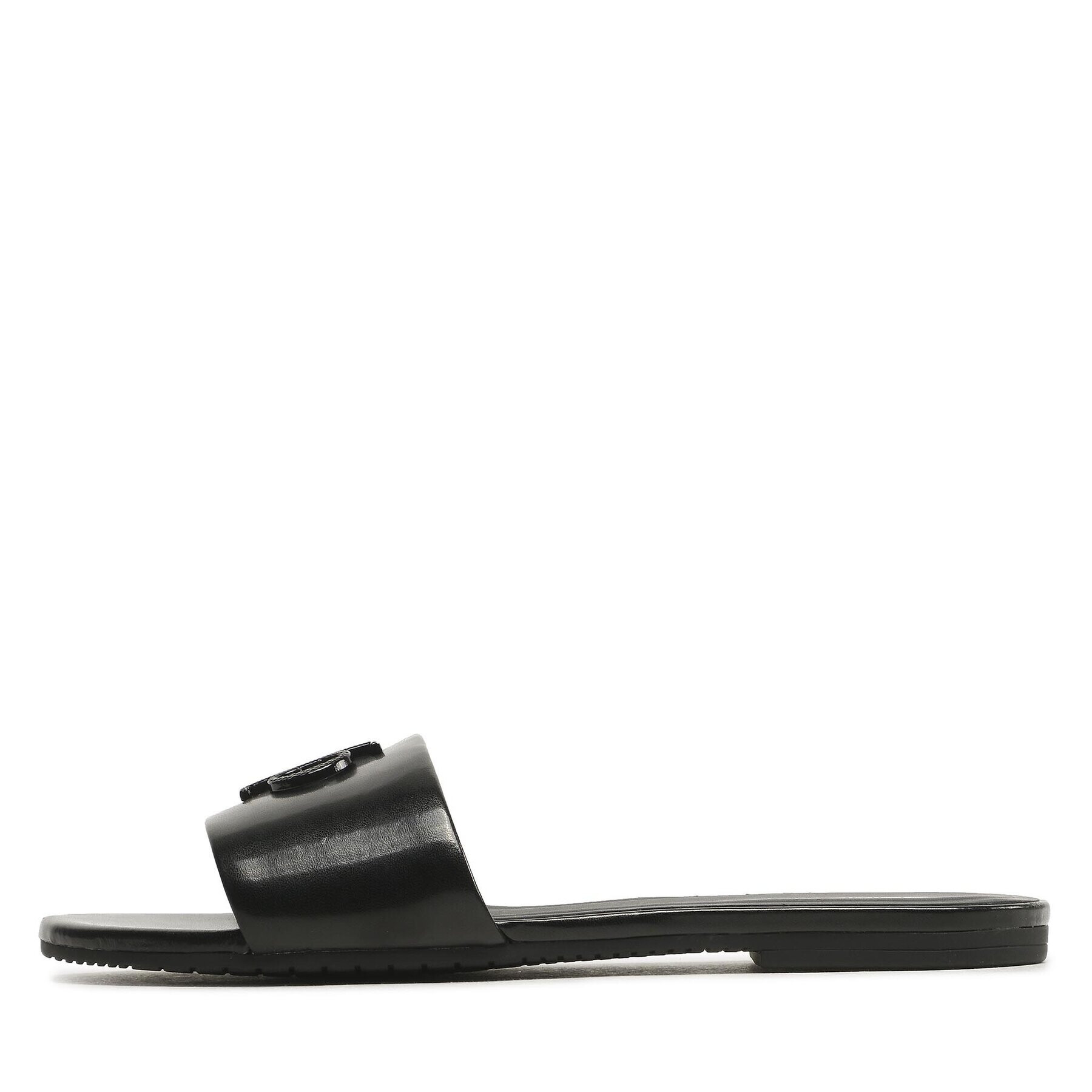 Calvin Klein Jeans Natikači Flat Sandal Slide Hw YW0YW00952 Črna - Pepit.si