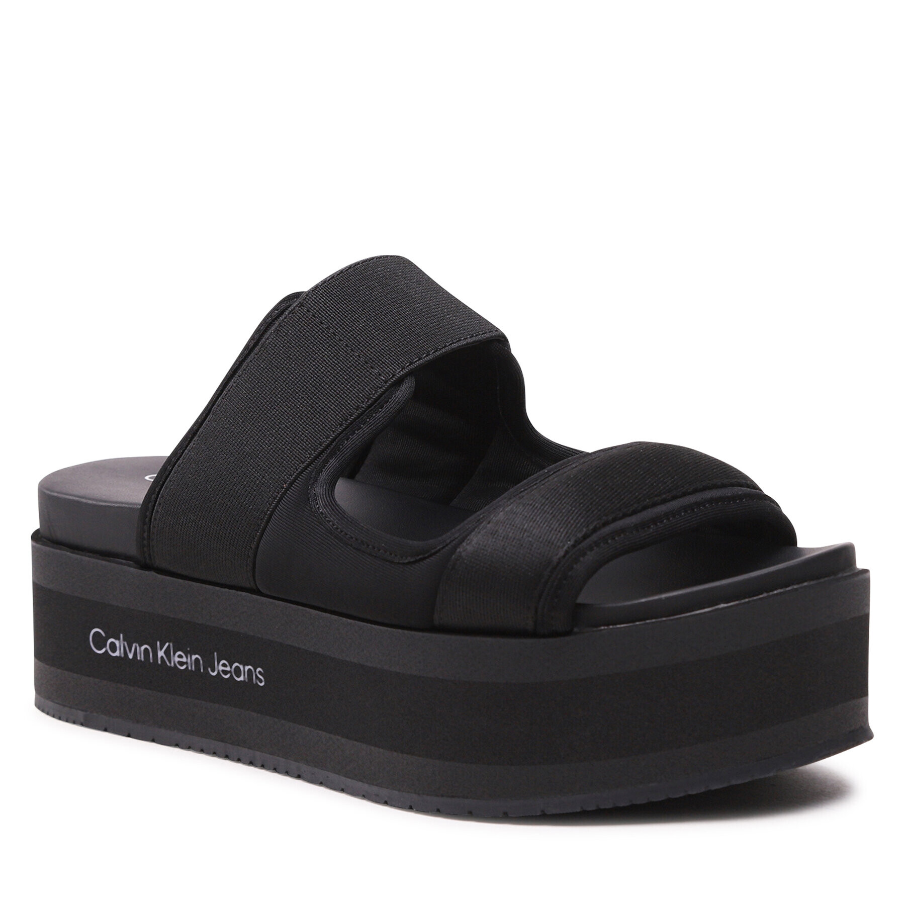 Calvin Klein Jeans Natikači Flatporm Sandal Webb YW0YW01074 Črna - Pepit.si