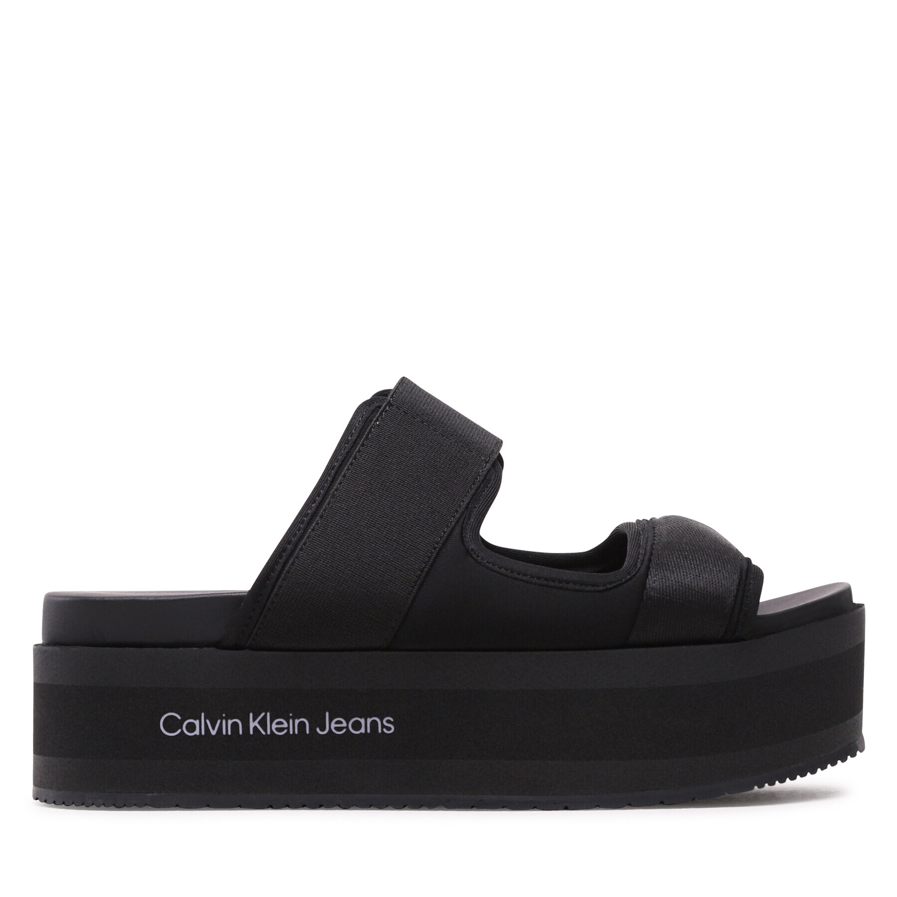 Calvin Klein Jeans Natikači Flatporm Sandal Webb YW0YW01074 Črna - Pepit.si