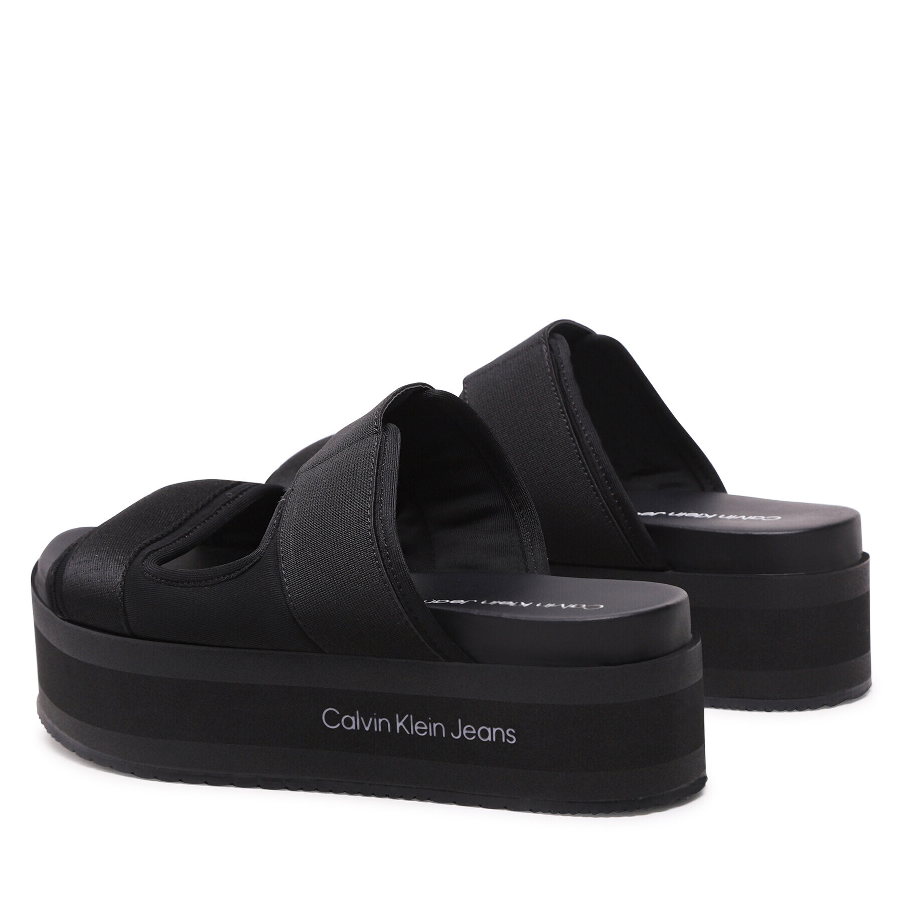 Calvin Klein Jeans Natikači Flatporm Sandal Webb YW0YW01074 Črna - Pepit.si