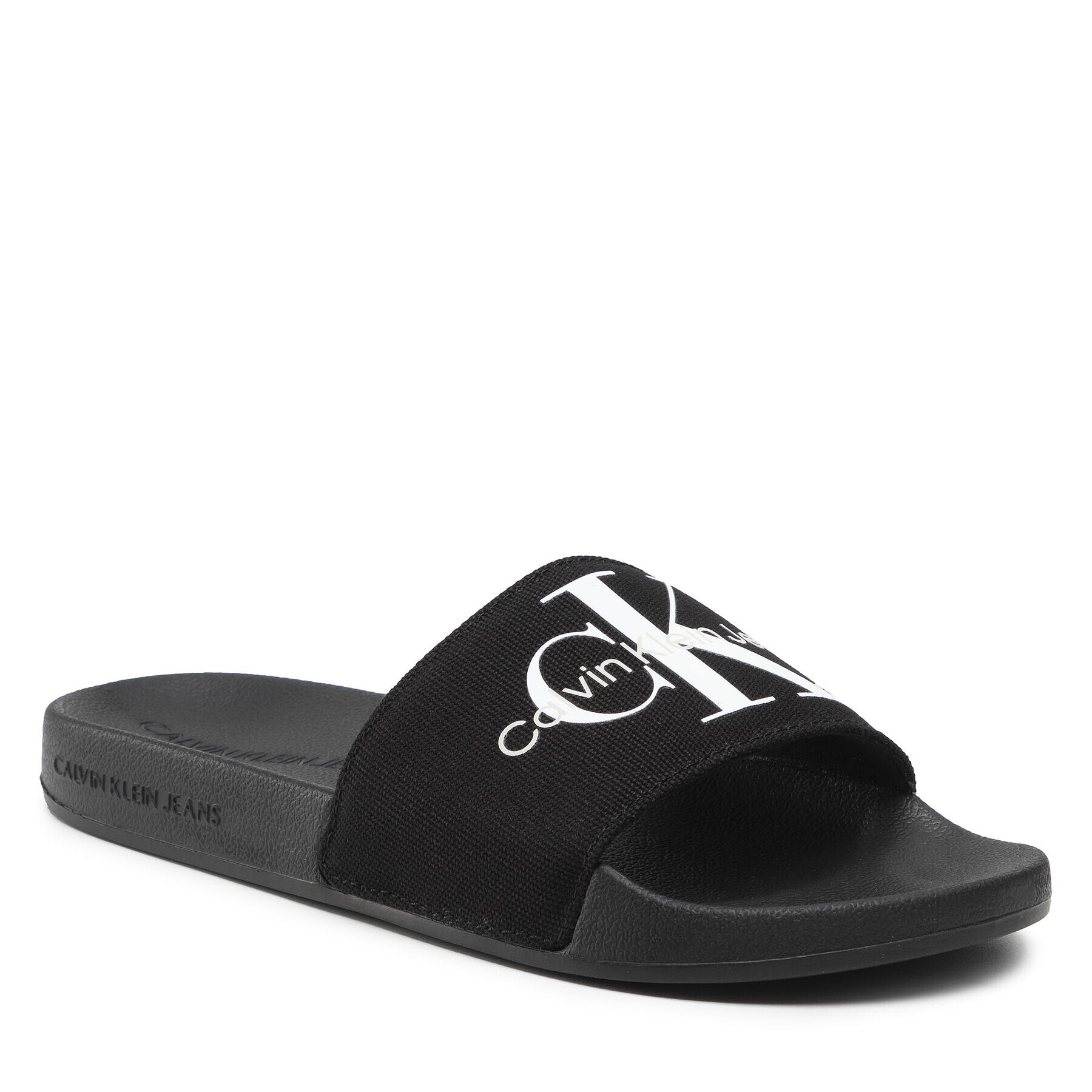 Calvin Klein Jeans Natikači Slide Monogram Co YW0YW00103 Črna - Pepit.si