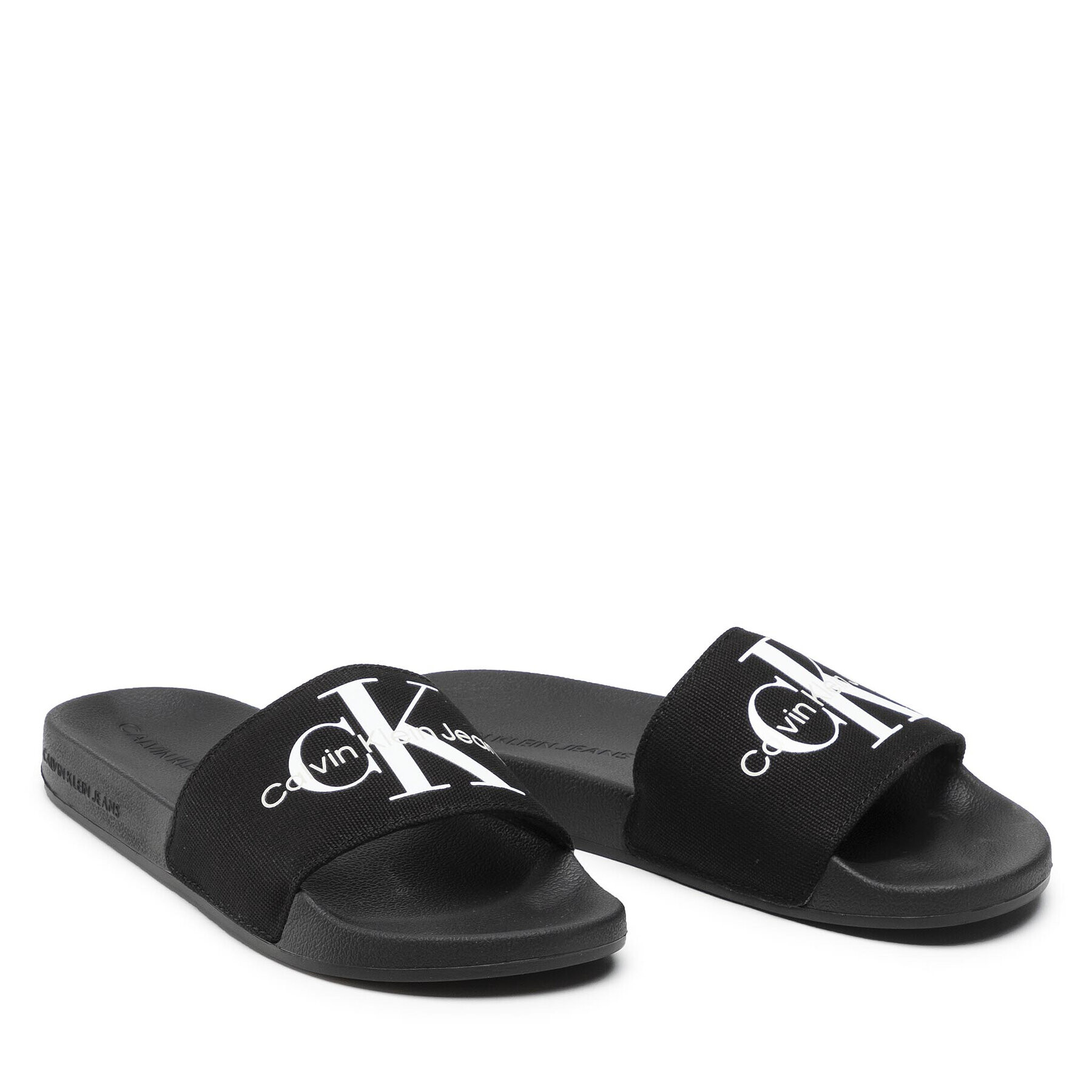 Calvin Klein Jeans Natikači Slide Monogram Co YW0YW00103 Črna - Pepit.si