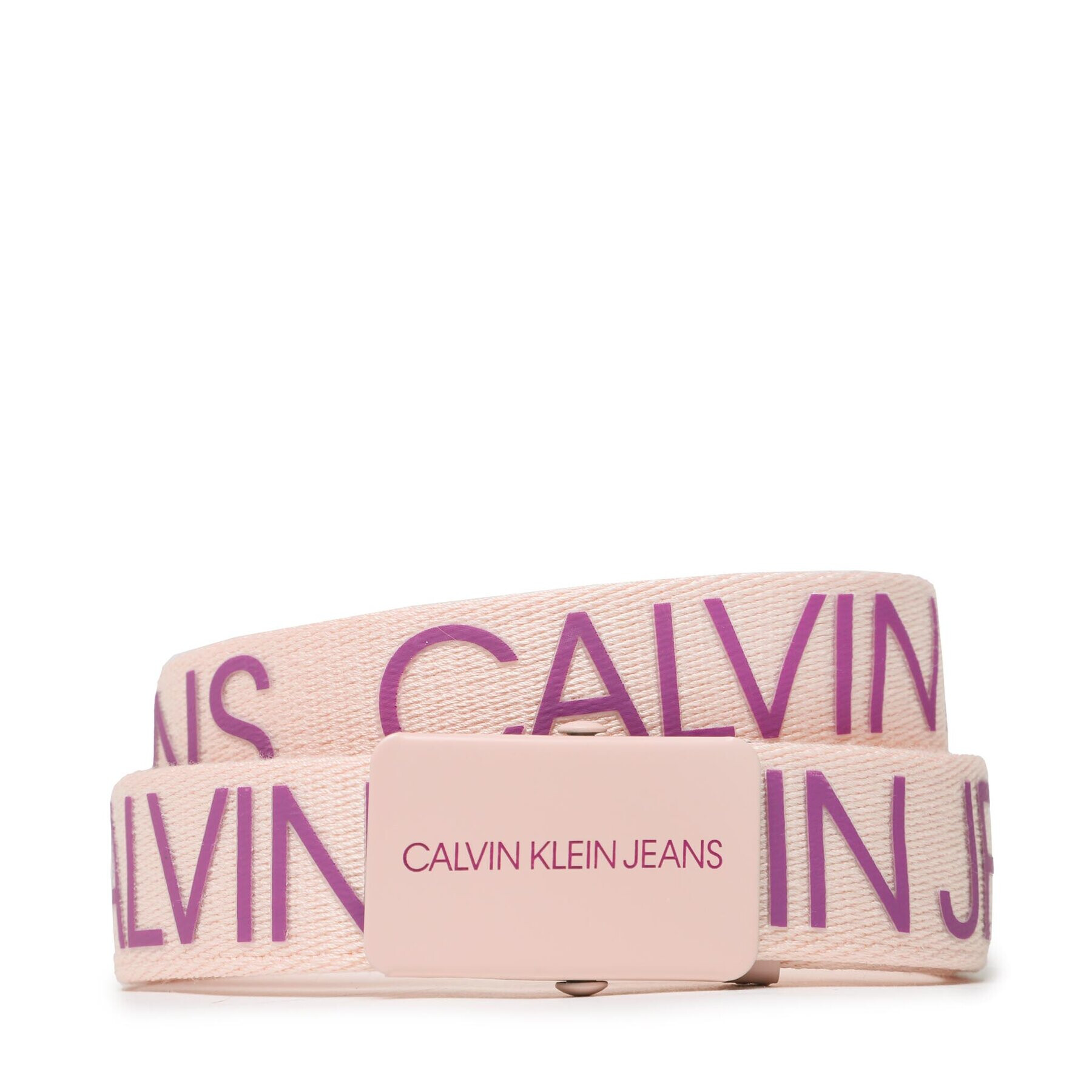 Calvin Klein Jeans Otroški pas Canvas Logo Belt IU0IU00125 Roza - Pepit.si