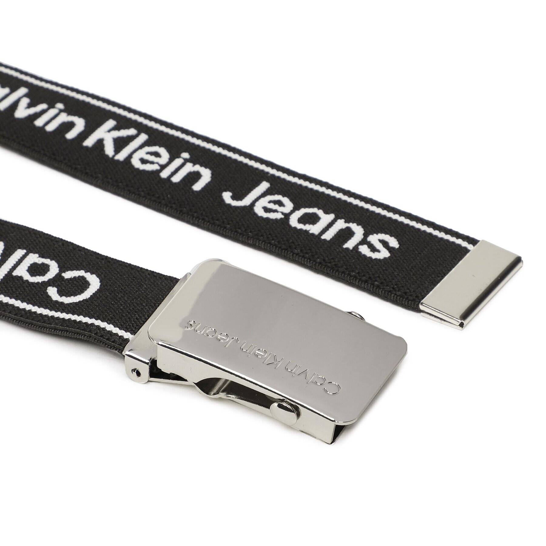 Calvin Klein Jeans Otroški pas Logo Taupe Buckle Belt IU0IU00393 Črna - Pepit.si