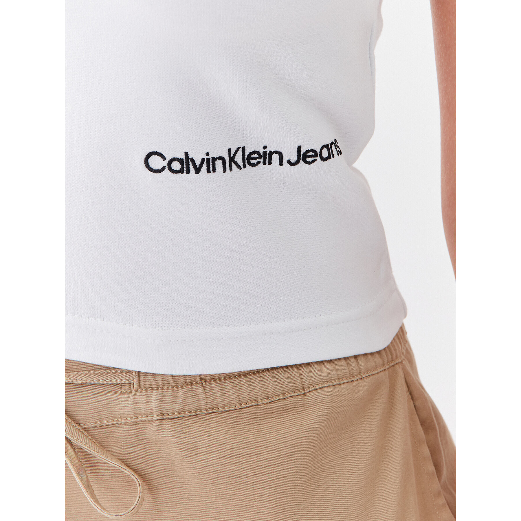 Calvin Klein Jeans Bluza J20J220788 Bela Regular Fit - Pepit.si