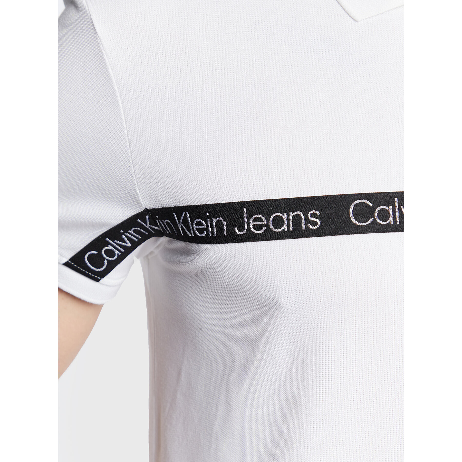 Calvin Klein Jeans Polo majica J30J322856 Bela Regular Fit - Pepit.si