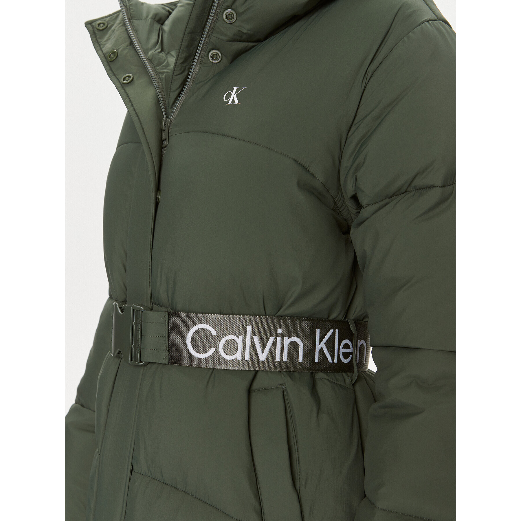 Calvin Klein Jeans Puhovka J20J221894 Zelena Regular Fit - Pepit.si