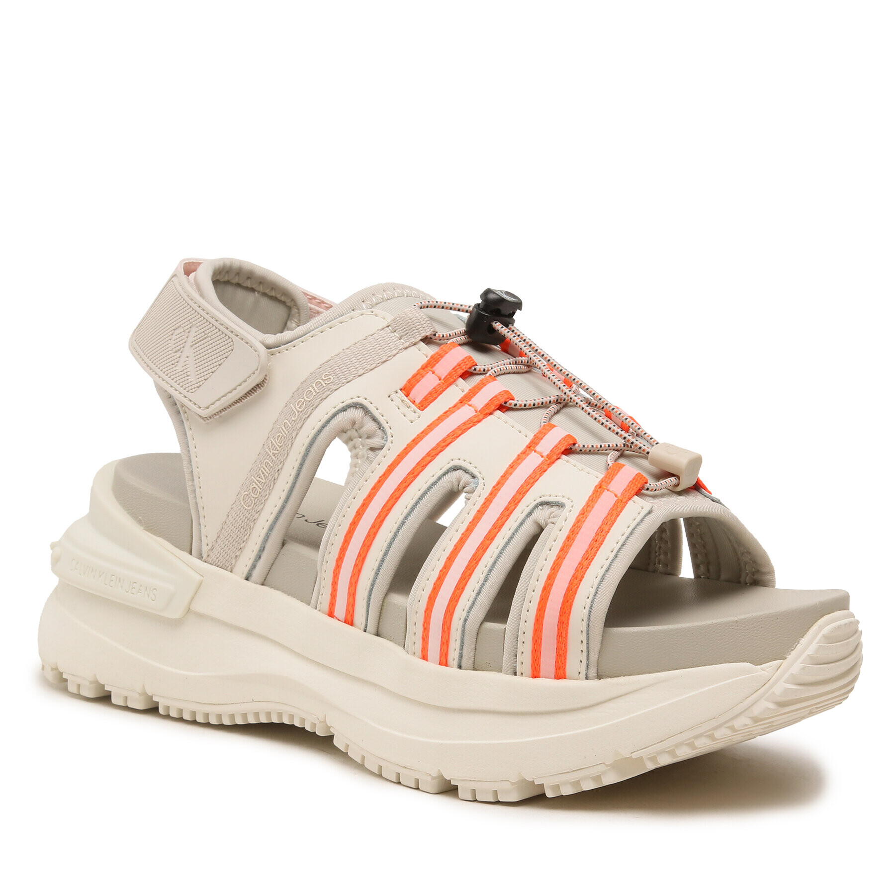 Calvin Klein Jeans Sandali Chunky Hybrid Sandal Hiking YW0YW01075 Écru - Pepit.si