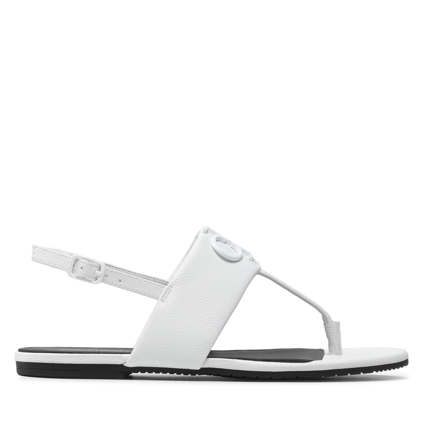 Calvin Klein Jeans Sandali Flat Sandal Hw Lth 2 YW0YW00544 Bela - Pepit.si