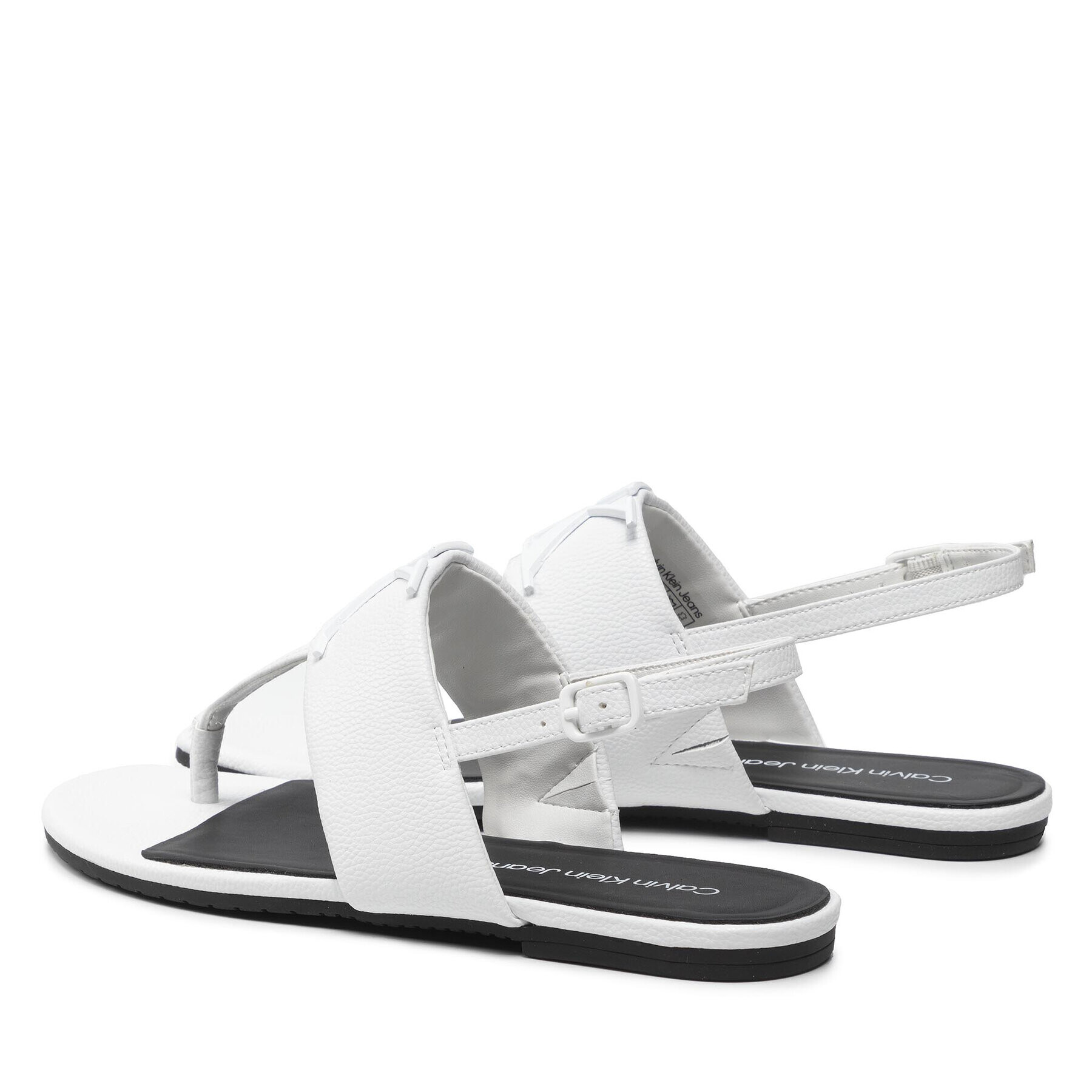 Calvin Klein Jeans Sandali Flat Sandal Hw Lth 2 YW0YW00544 Bela - Pepit.si