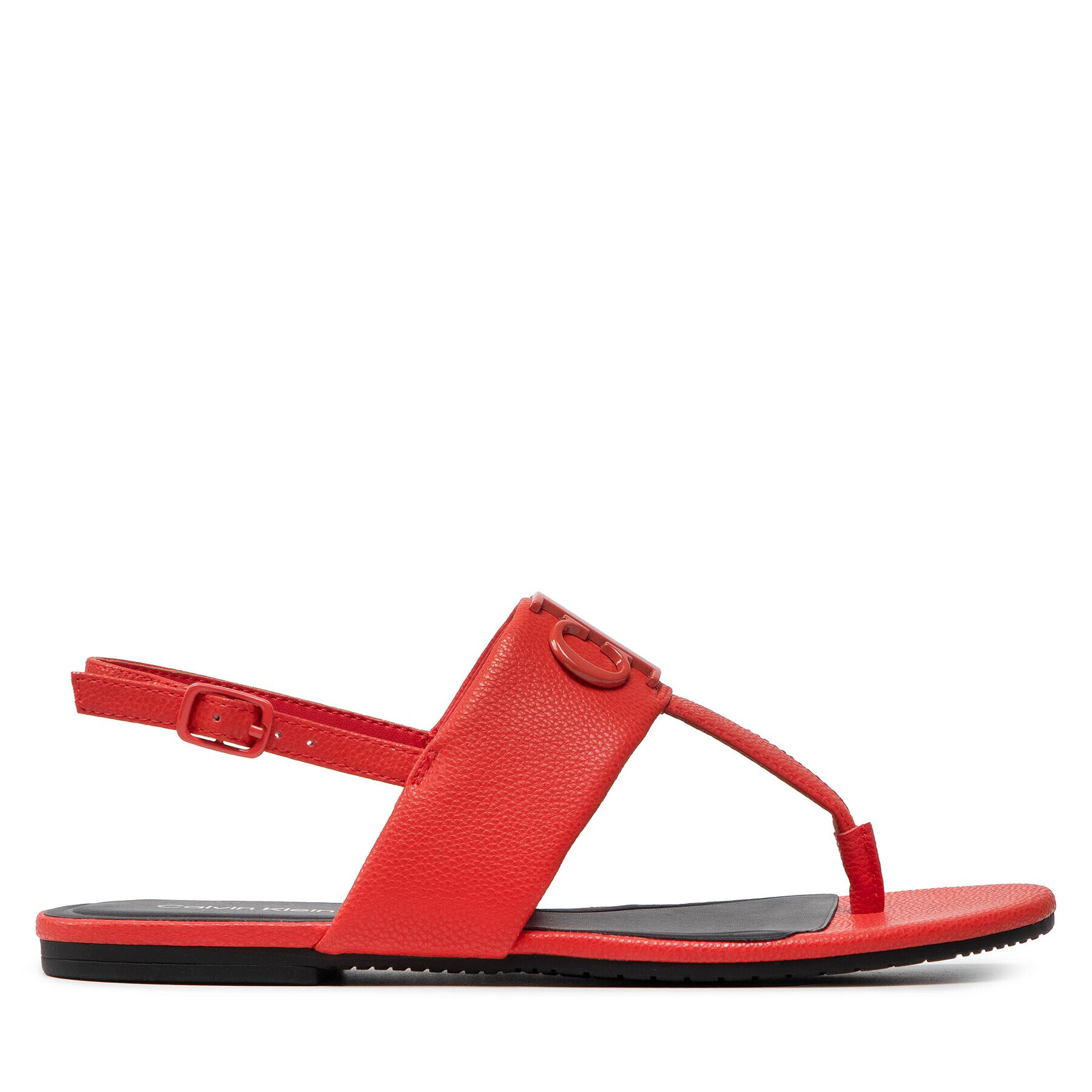 Calvin Klein Jeans Sandali Flat Sandal Hw Lth 2 YW0YW00544 Rdeča - Pepit.si