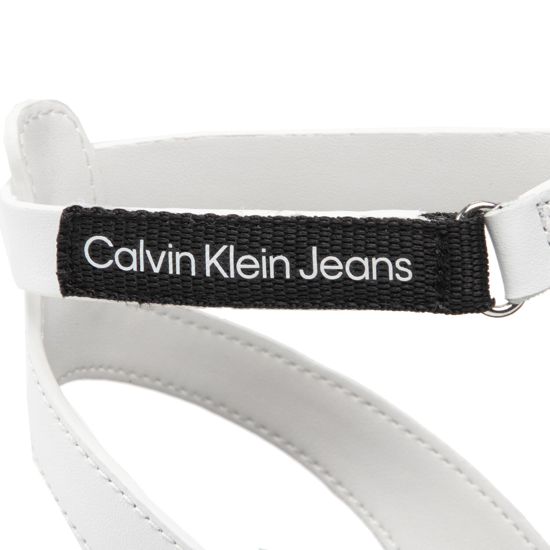 Calvin Klein Jeans Sandali Flat Sandal Toe YW0YW00545 Bela - Pepit.si