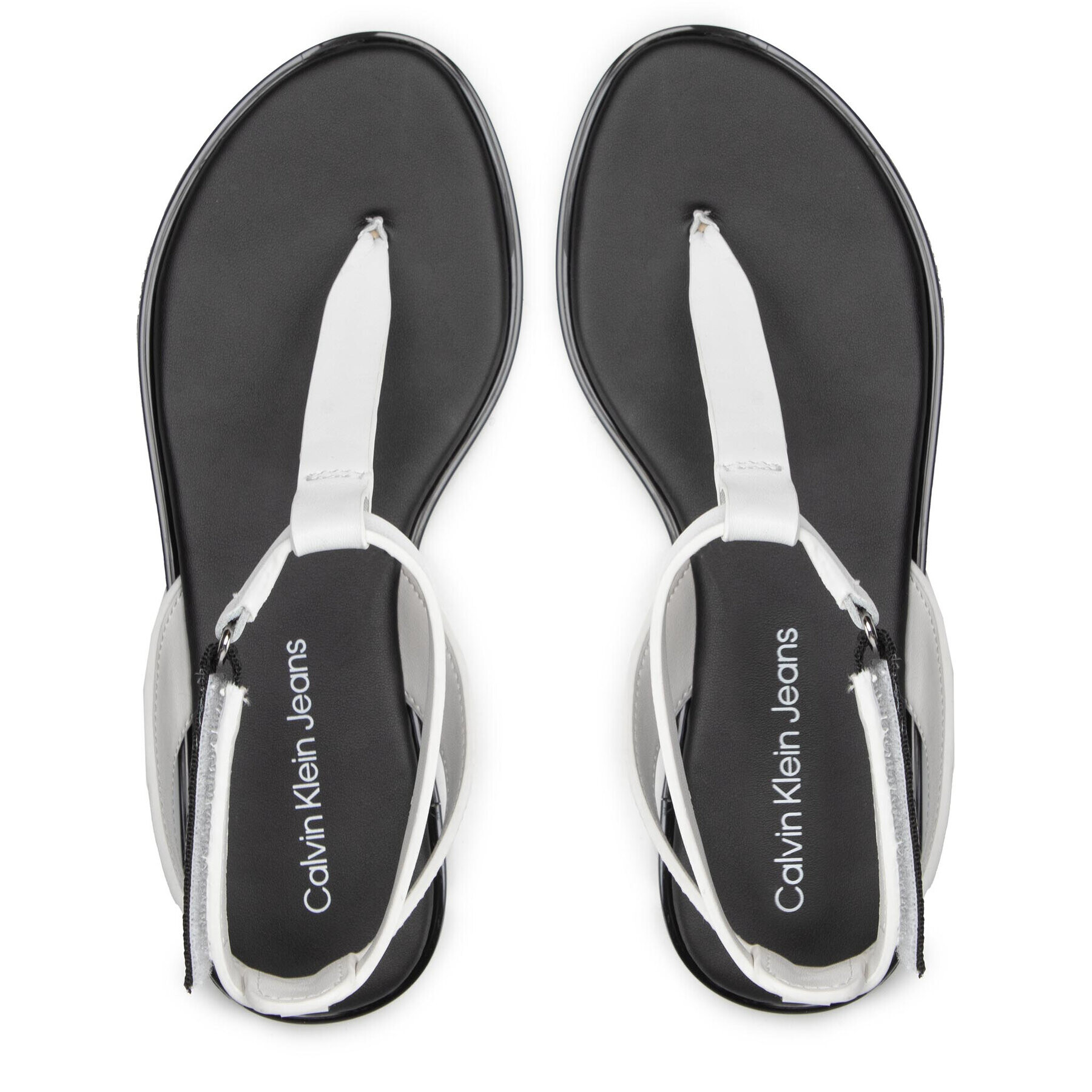 Calvin Klein Jeans Sandali Flat Sandal Toe YW0YW00545 Bela - Pepit.si