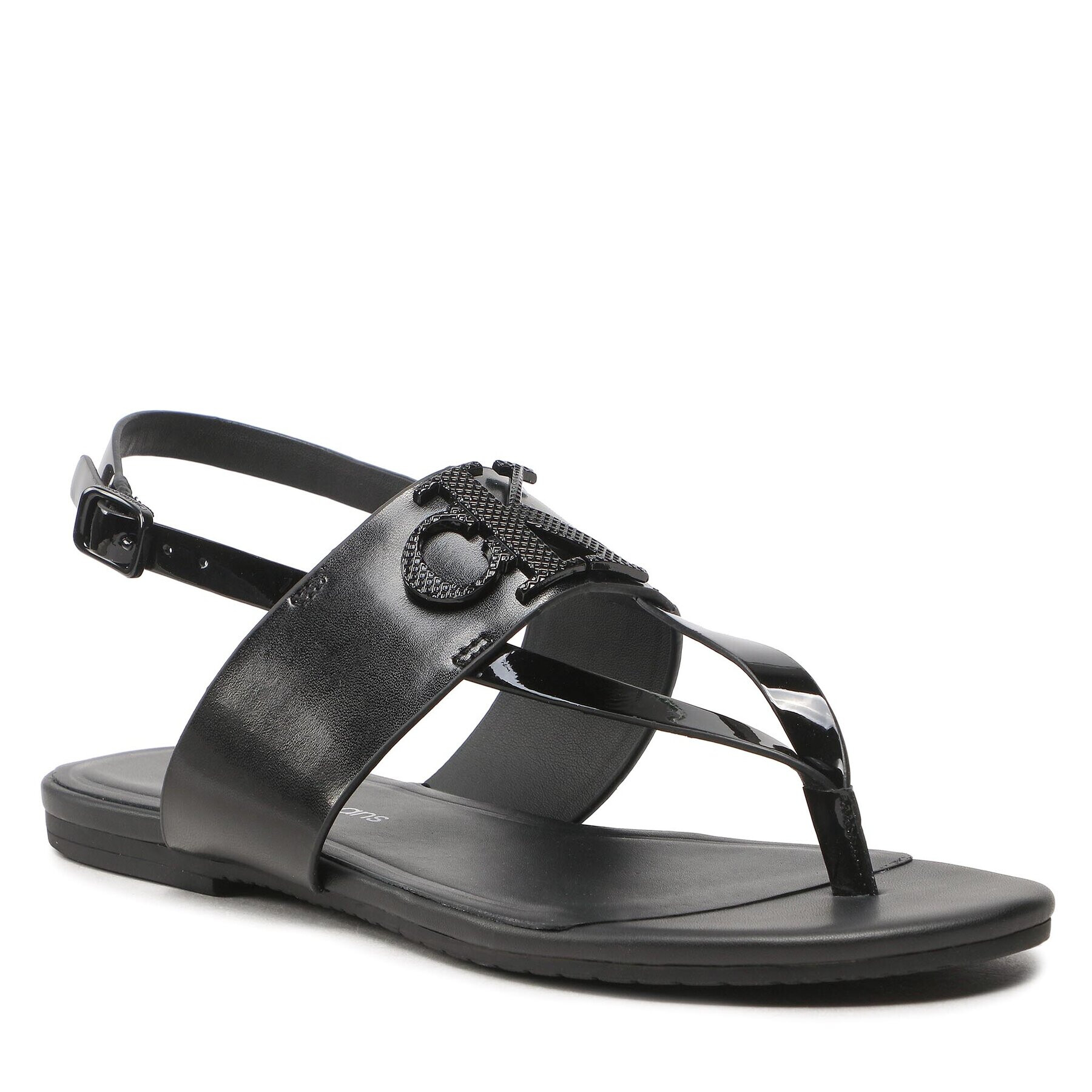 Calvin Klein Jeans Sandali Flat Sandal Toepost Hw YW0YW00953 Črna - Pepit.si