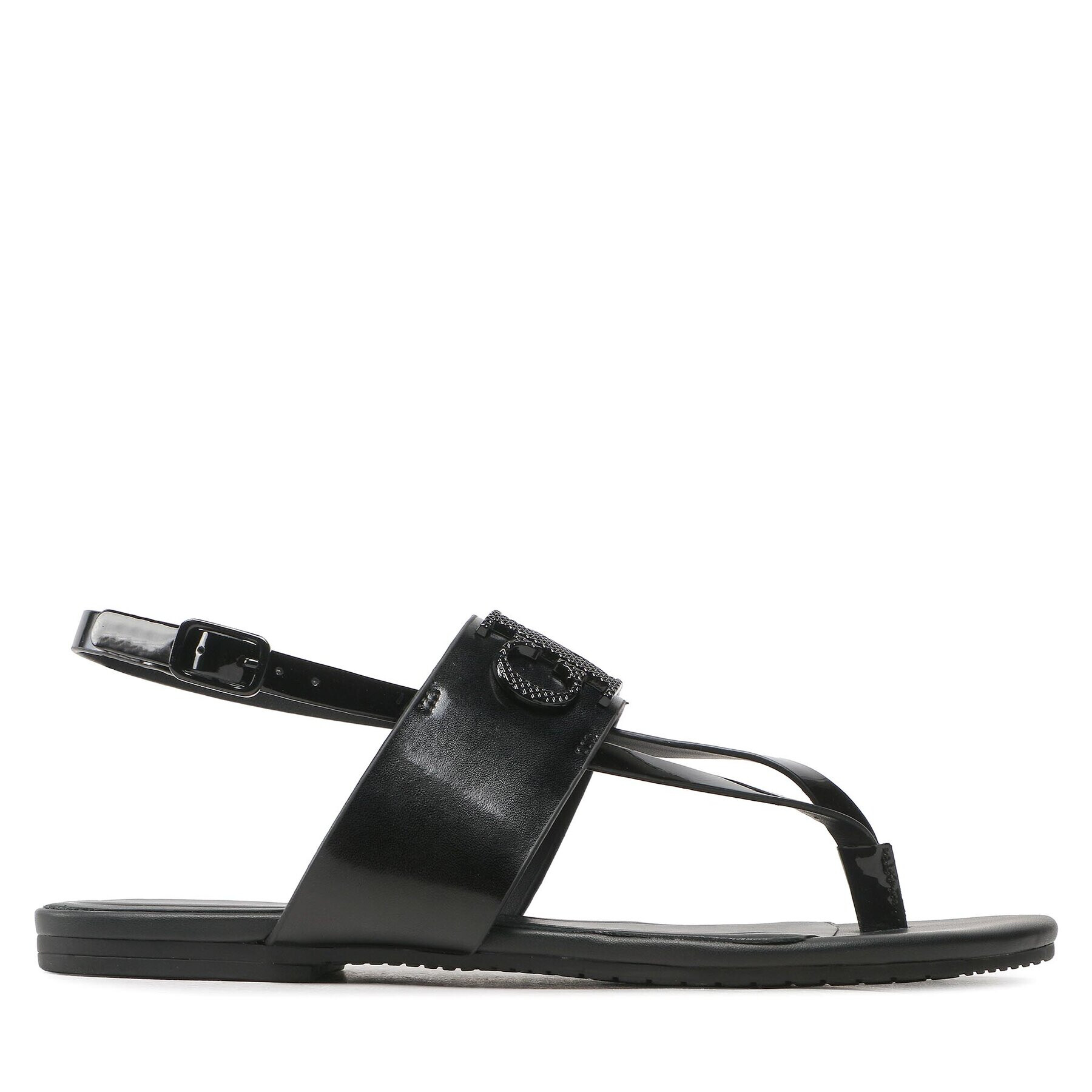 Calvin Klein Jeans Sandali Flat Sandal Toepost Hw YW0YW00953 Črna - Pepit.si