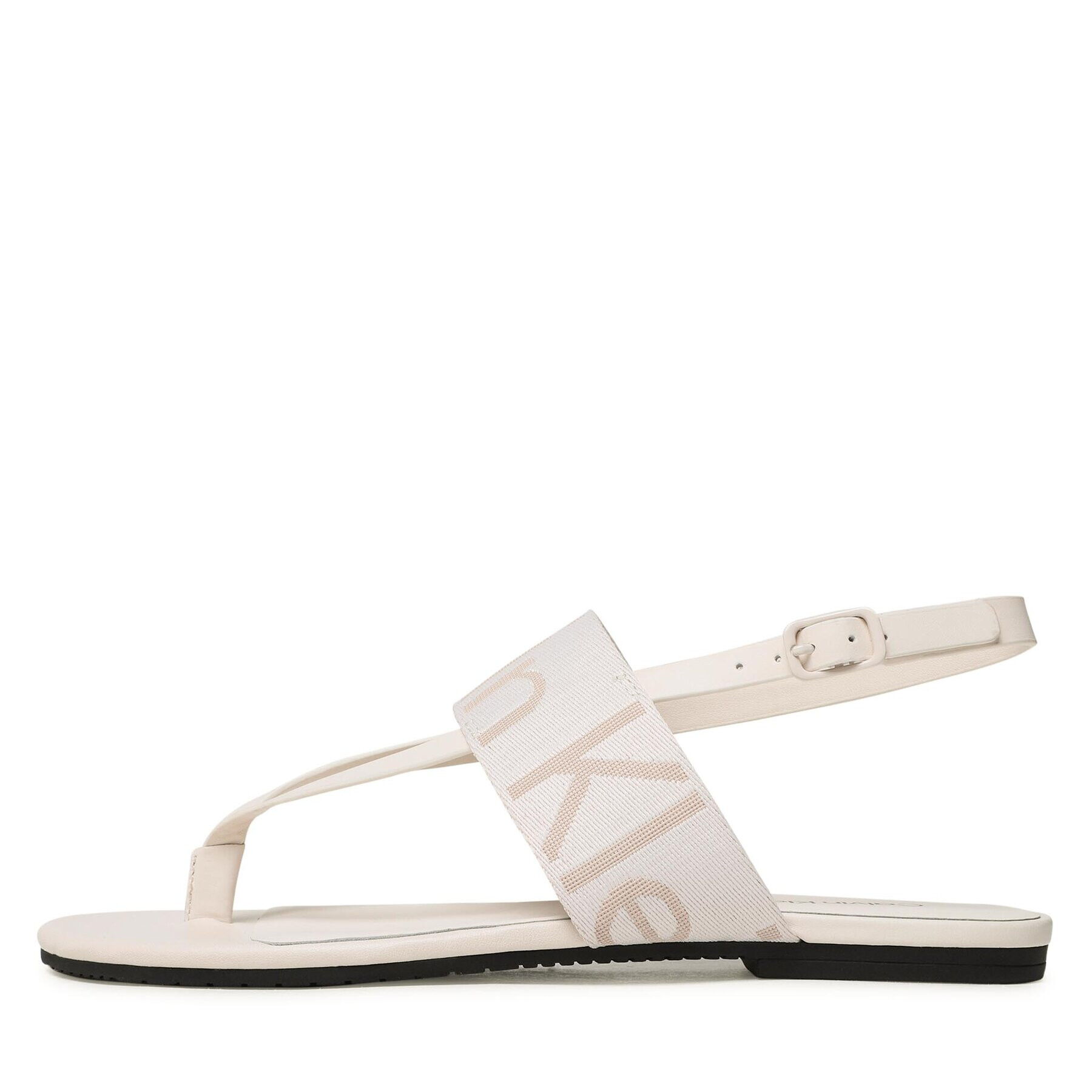 Calvin Klein Jeans Sandali Flat Sandal Toepost Webbing YW0YW00956 Bela - Pepit.si