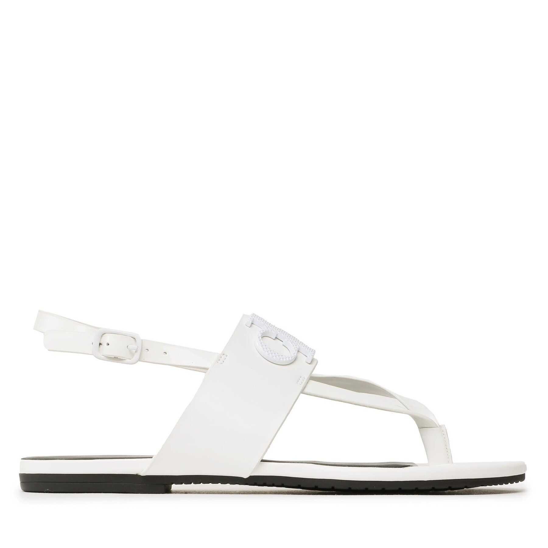 Calvin Klein Jeans Sandali Flat Sndal Toepost Hw YW0YW00953 Bela - Pepit.si