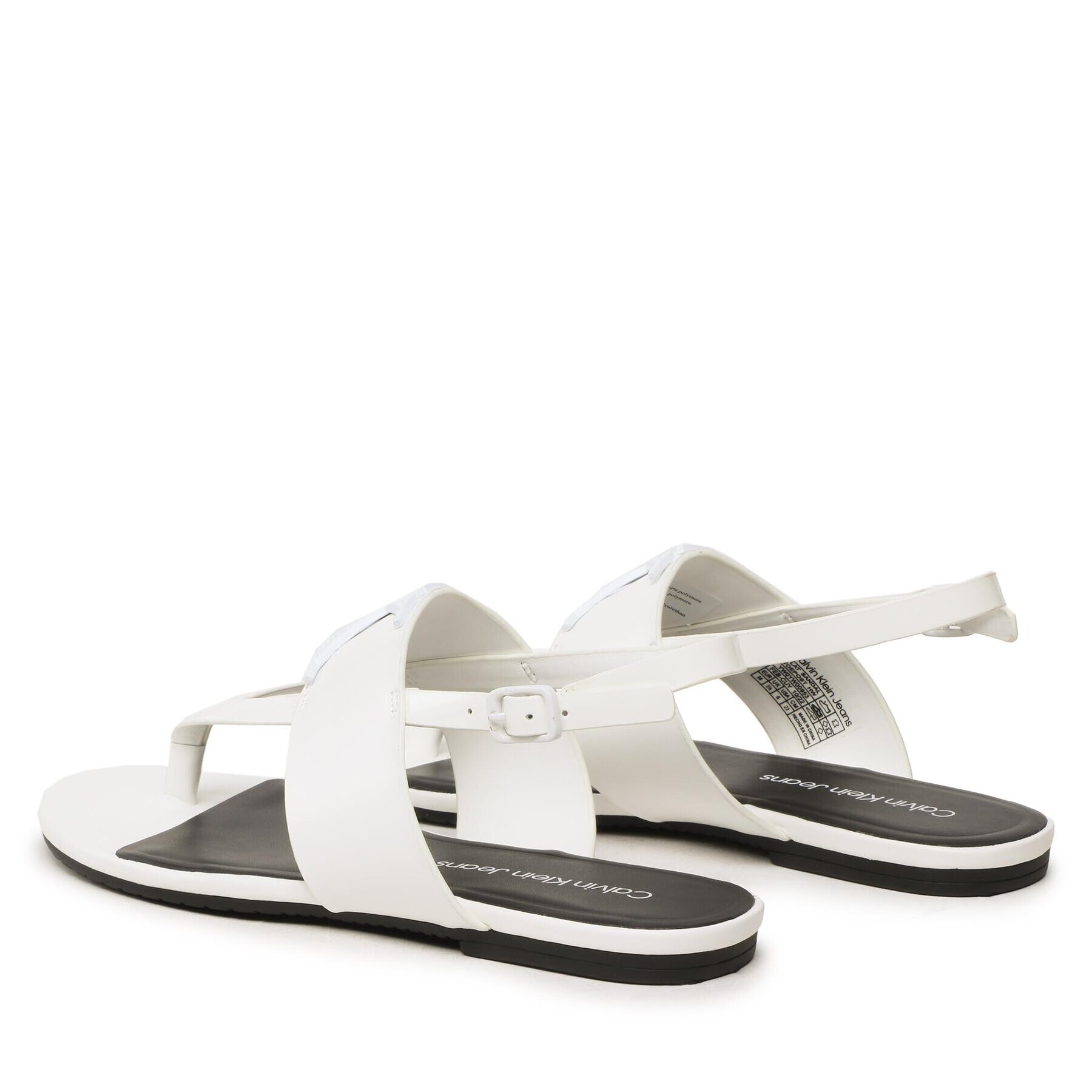 Calvin Klein Jeans Sandali Flat Sndal Toepost Hw YW0YW00953 Bela - Pepit.si