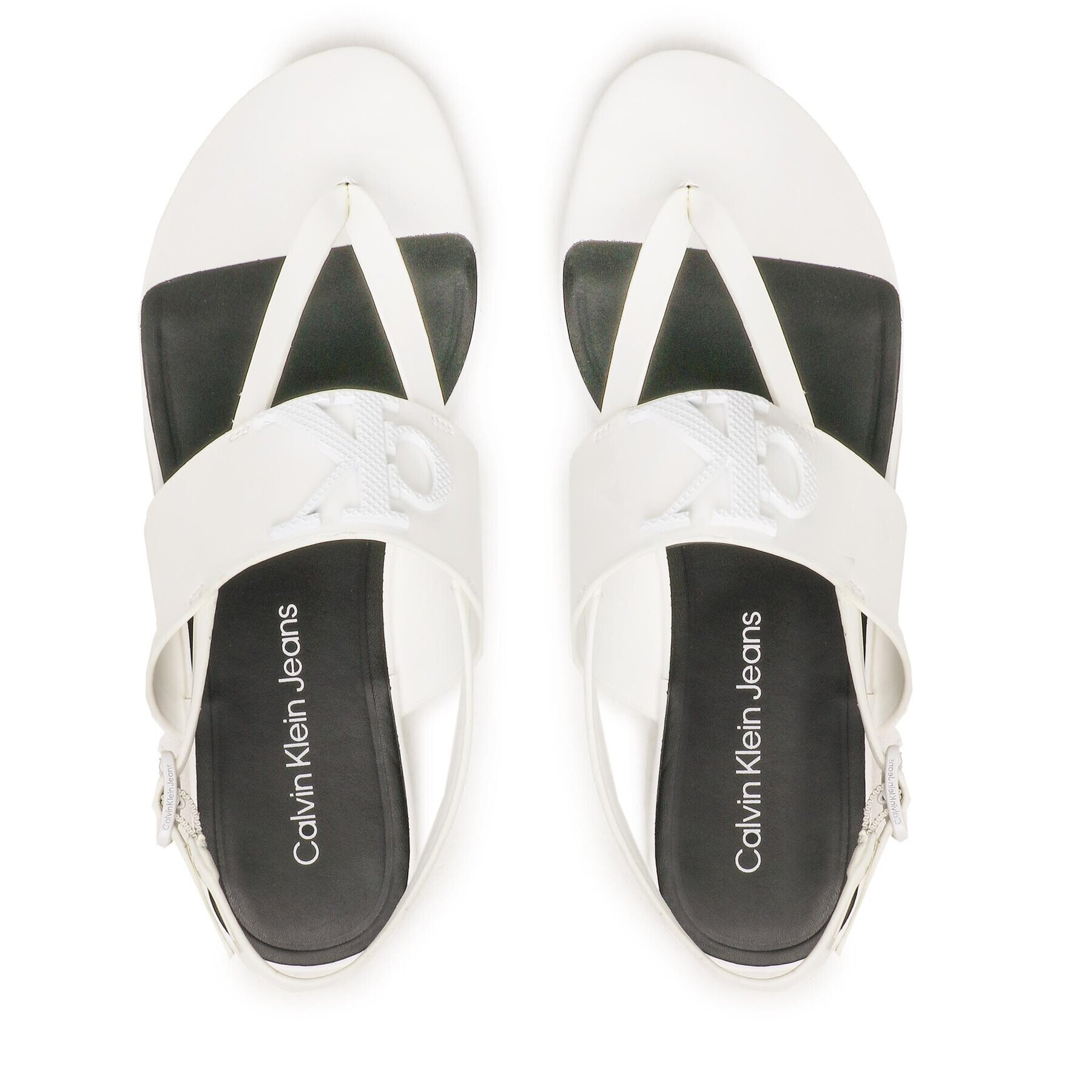 Calvin Klein Jeans Sandali Flat Sndal Toepost Hw YW0YW00953 Bela - Pepit.si