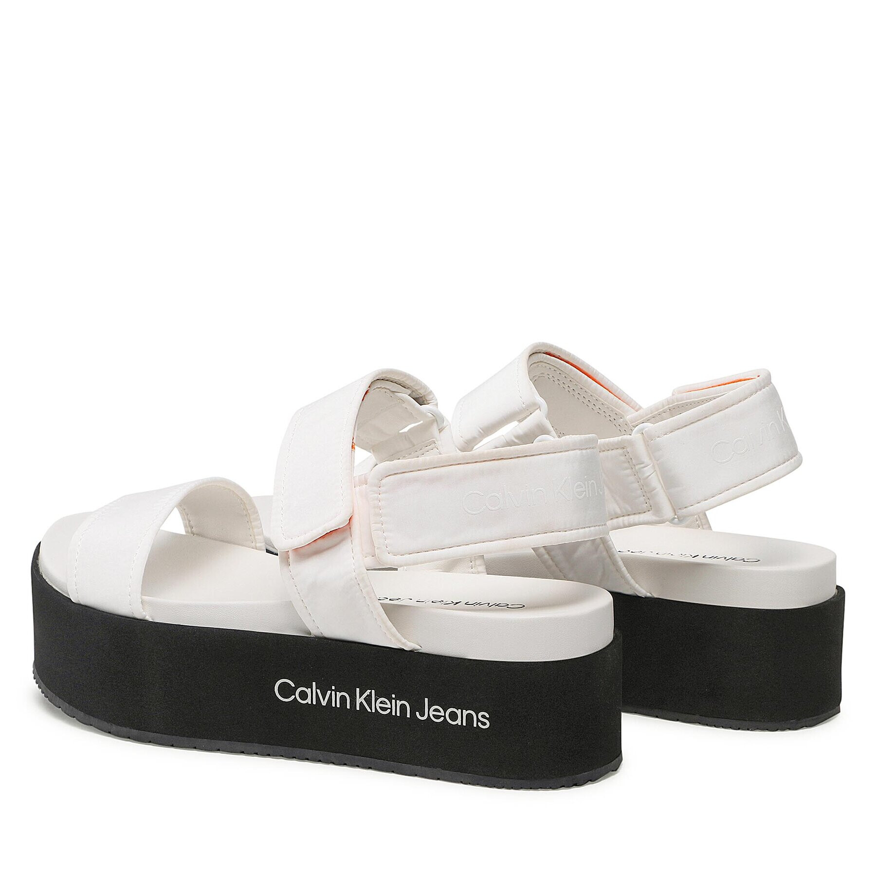 Calvin Klein Jeans Sandali Flatform Sandal Softny YW0YW00965 Bela - Pepit.si