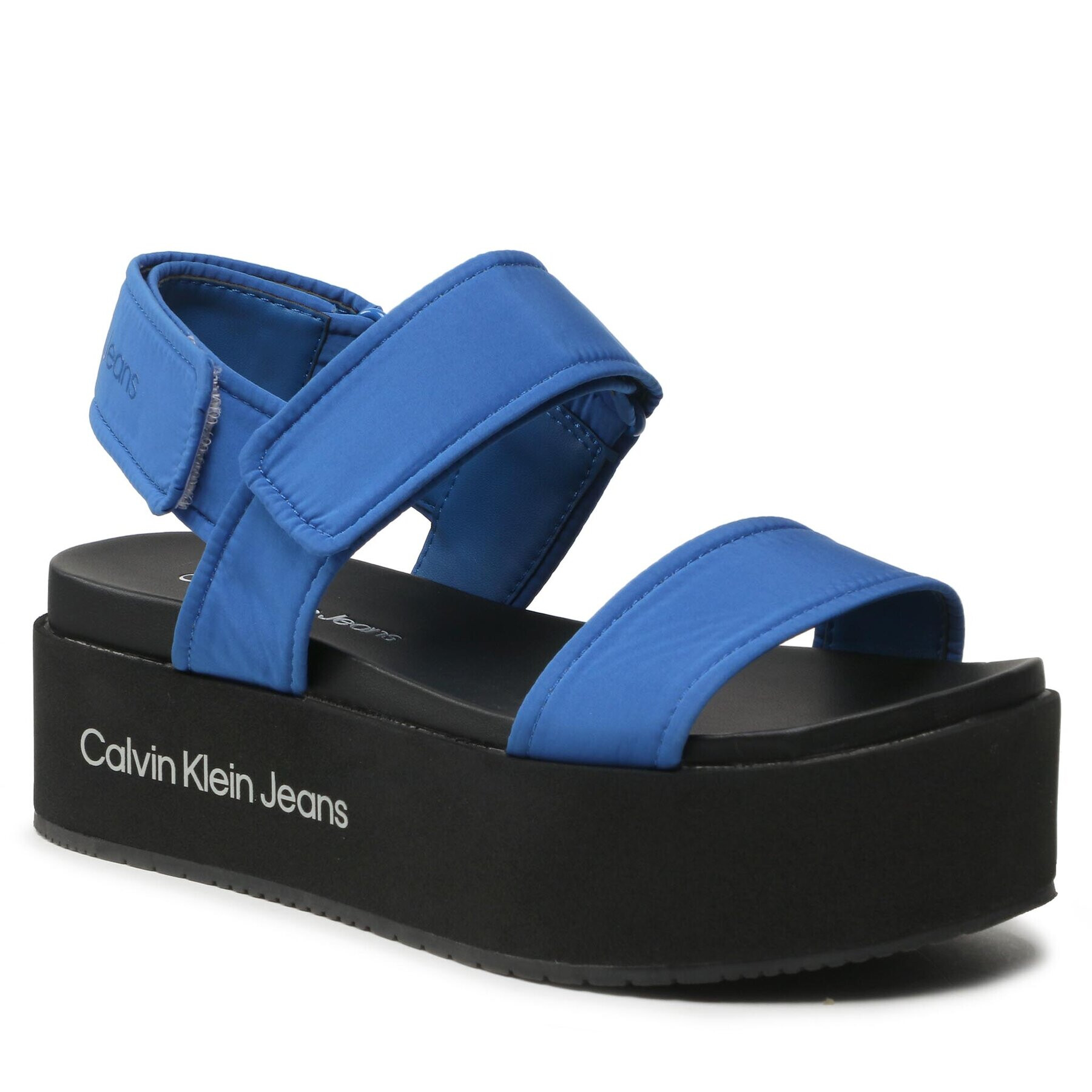 Calvin Klein Jeans Sandali Flatform Sandal Softny YW0YW00965 Modra - Pepit.si