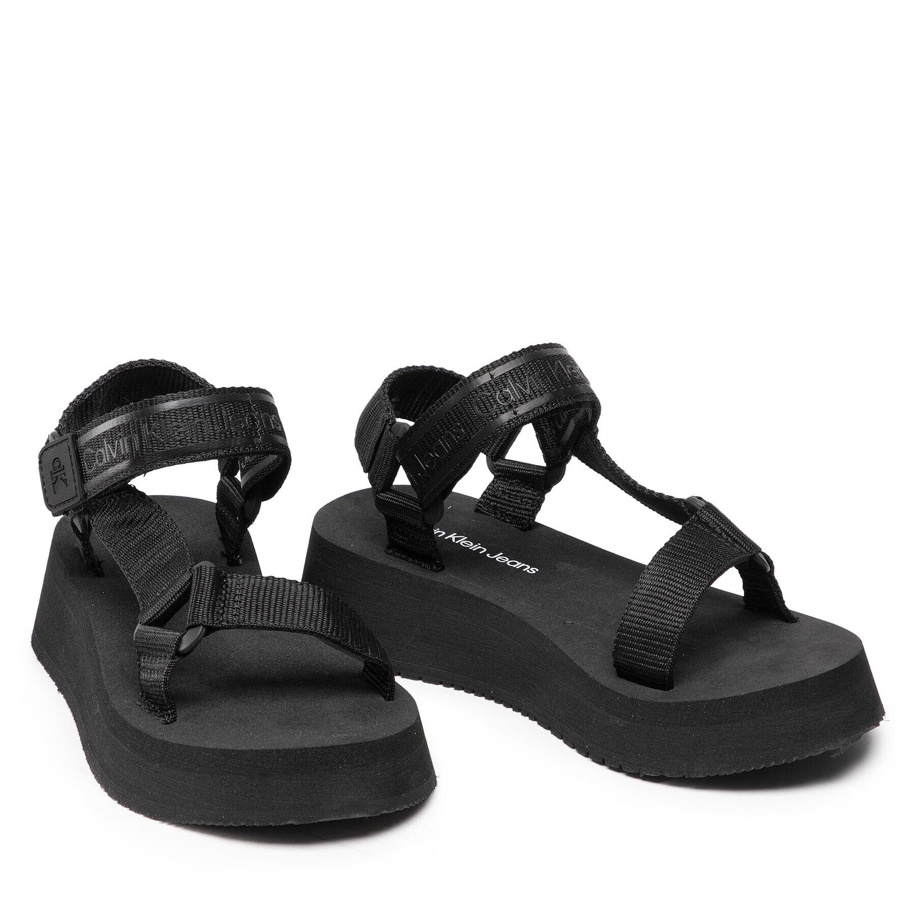 Calvin Klein Jeans Sandali Prefresato Sandal 1 YW0YW00557 Črna - Pepit.si