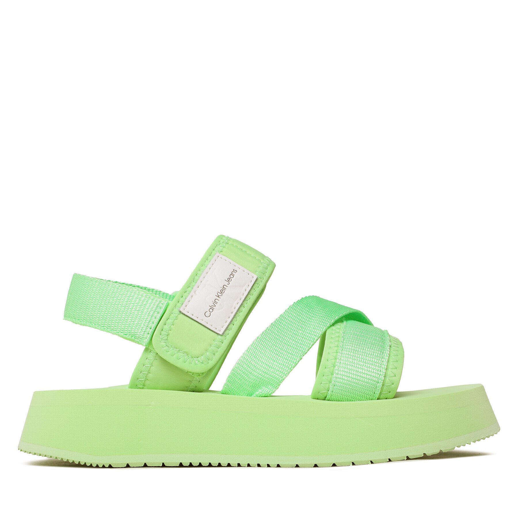 Calvin Klein Jeans Sandali Prefresato Sandal Badge YW0YW00967 Zelena - Pepit.si