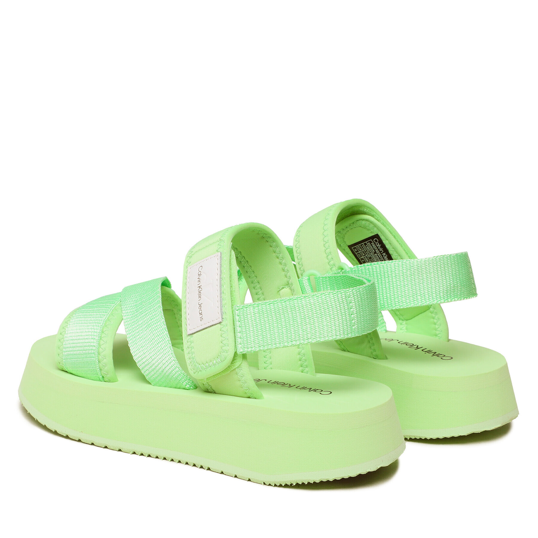 Calvin Klein Jeans Sandali Prefresato Sandal Badge YW0YW00967 Zelena - Pepit.si