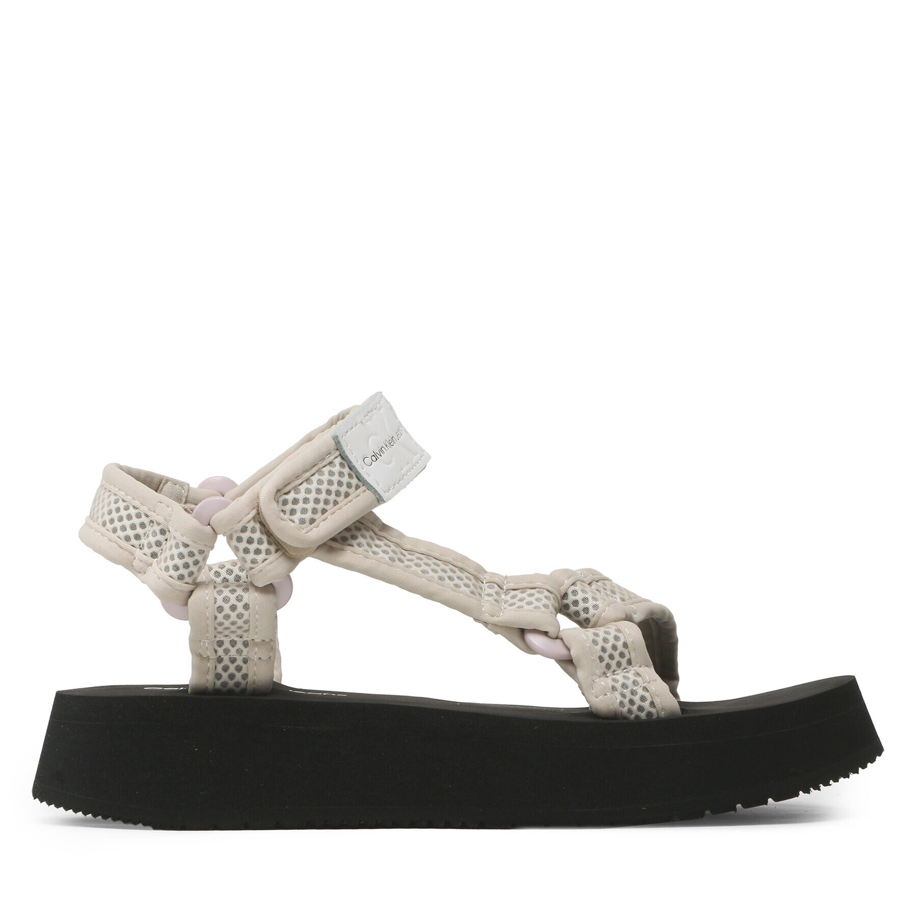 Calvin Klein Jeans Sandali Prefresato Sandal Webbing Mesh YW0YW00969 Bež - Pepit.si