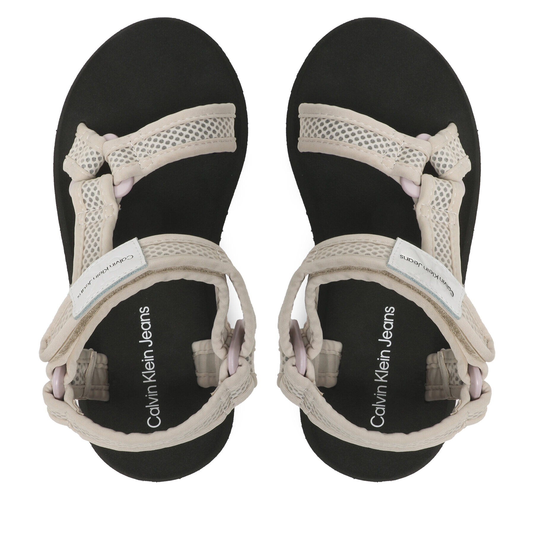 Calvin Klein Jeans Sandali Prefresato Sandal Webbing Mesh YW0YW00969 Bež - Pepit.si