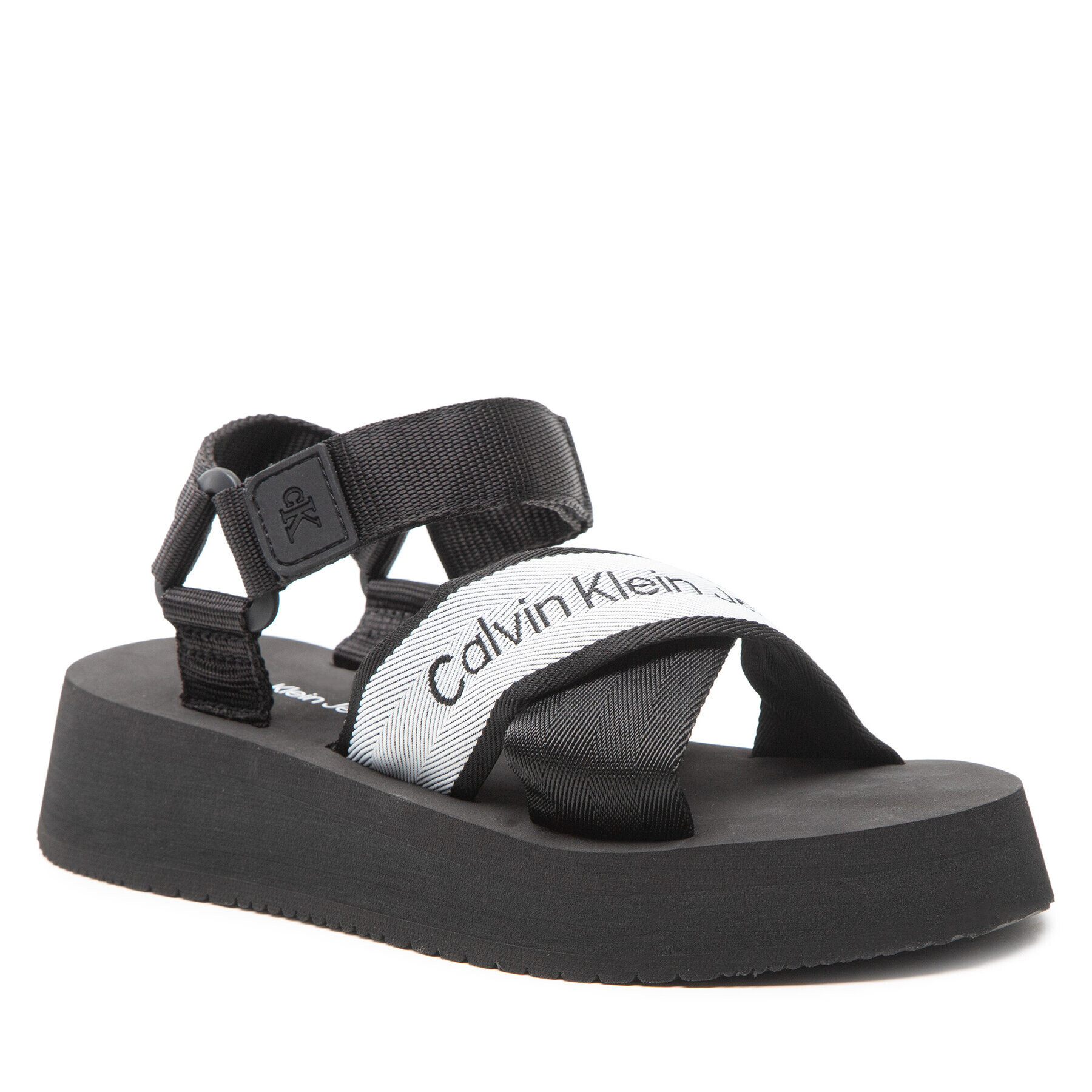 Calvin Klein Jeans Sandali Prefresato Sandal YW0YW00671 Črna - Pepit.si