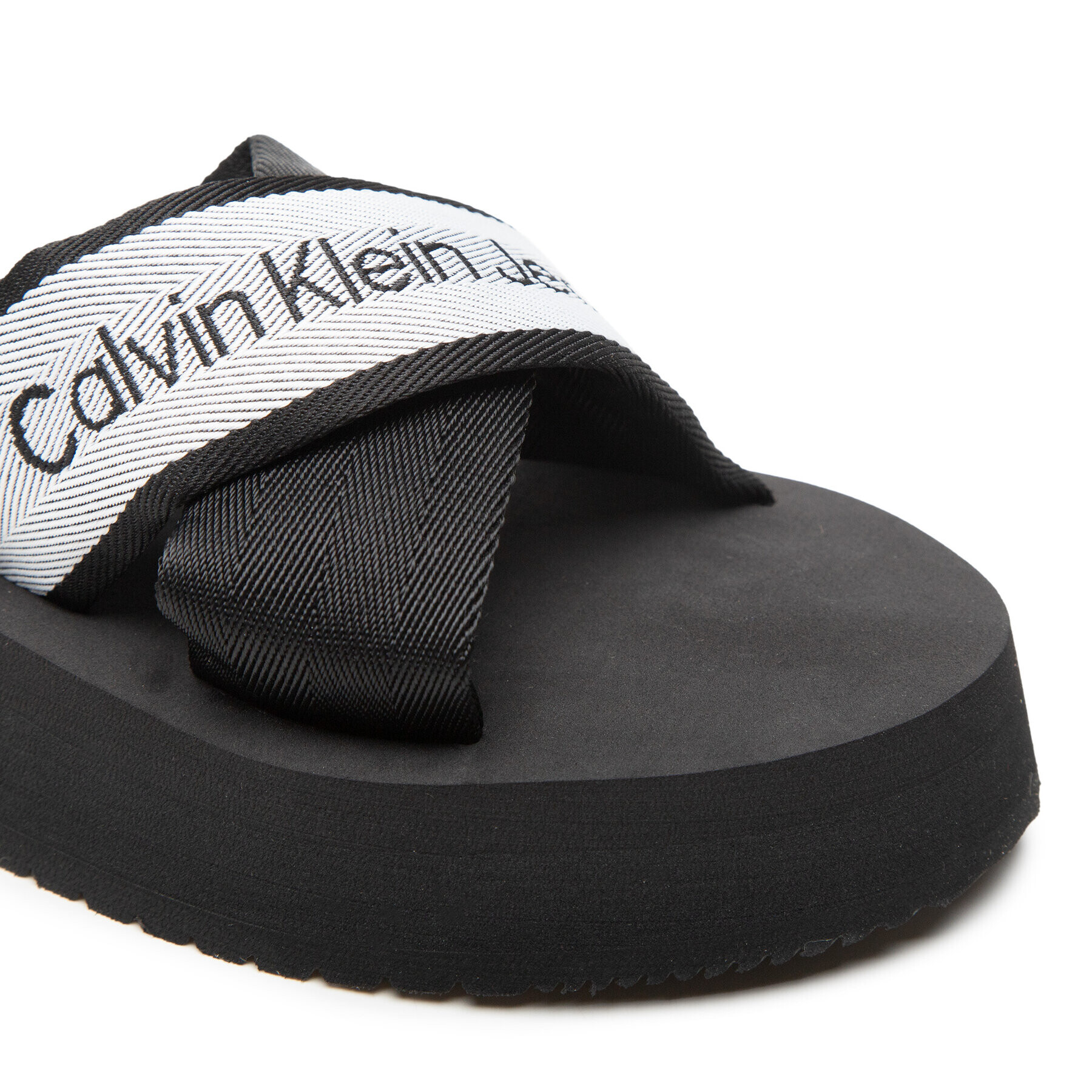 Calvin Klein Jeans Sandali Prefresato Sandal YW0YW00671 Črna - Pepit.si