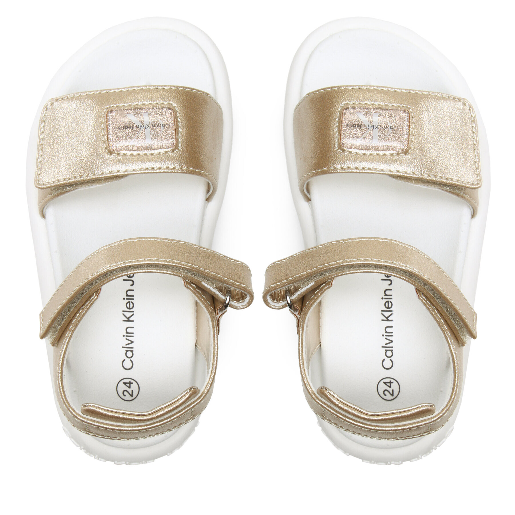 Calvin Klein Jeans Sandali Velcro Sandal V3A2-80497-1599 S Zlata - Pepit.si