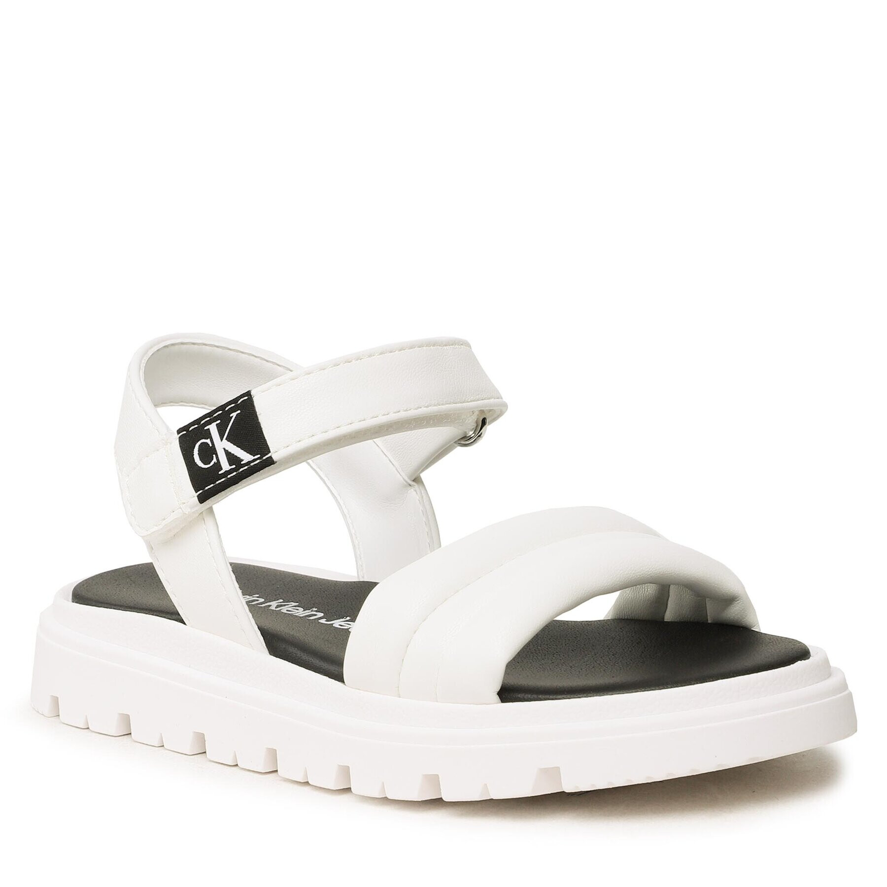 Calvin Klein Jeans Sandali Velcro Sandal V4A2-80512-1614 Bela - Pepit.si