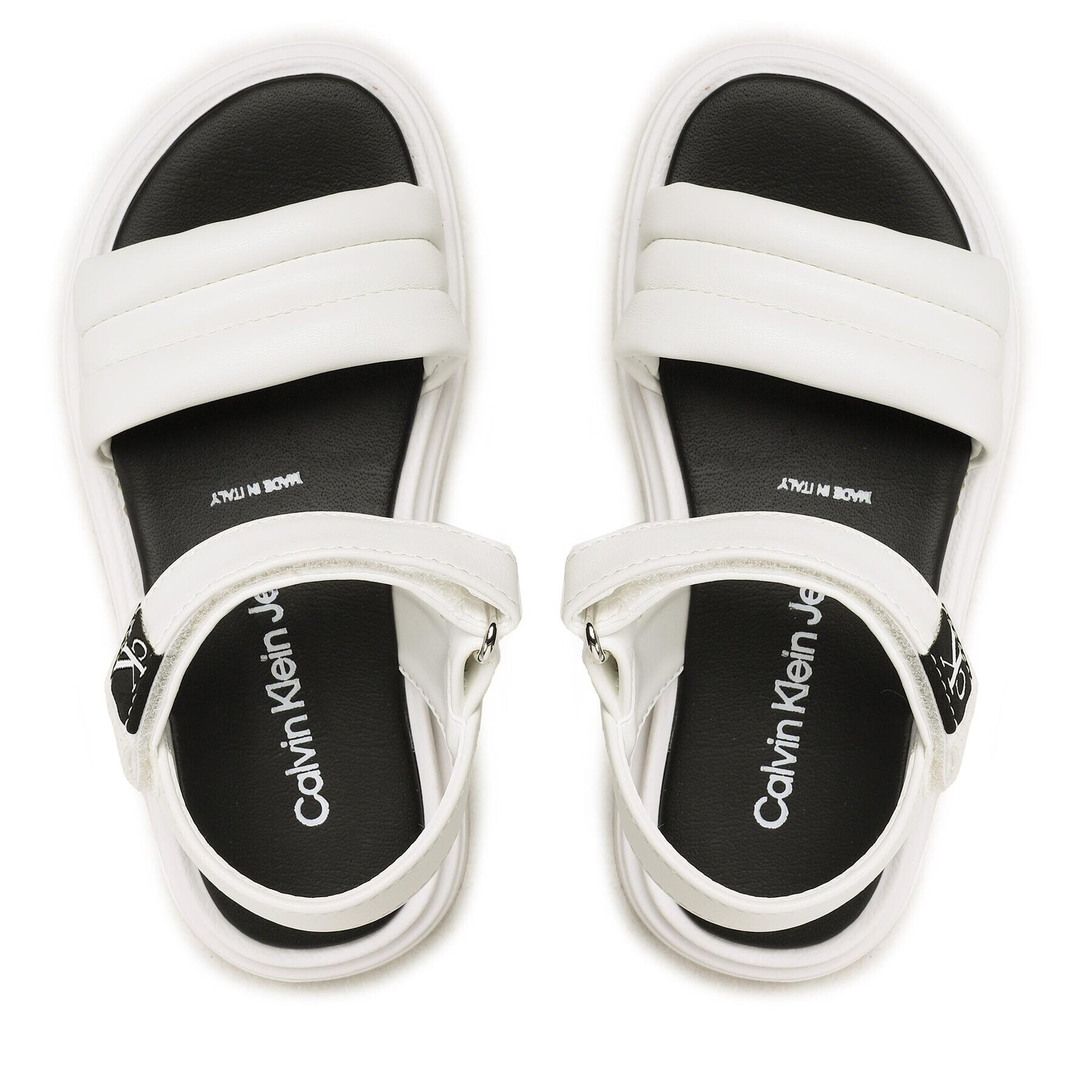 Calvin Klein Jeans Sandali Velcro Sandal V4A2-80512-1614 Bela - Pepit.si