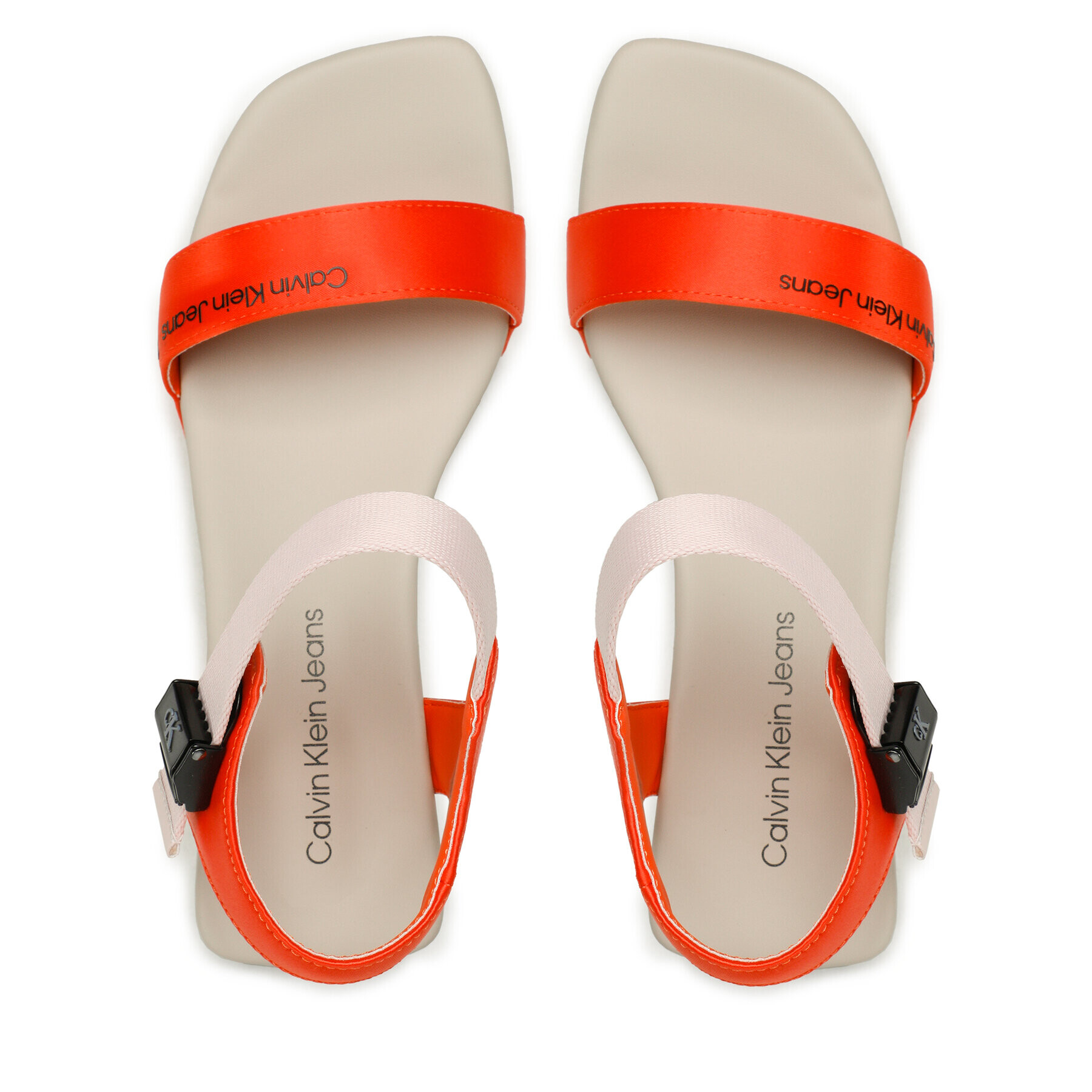 Calvin Klein Jeans Sandali Wedge Block Sandal Satin/Hw YW0YW00980 Oranžna - Pepit.si