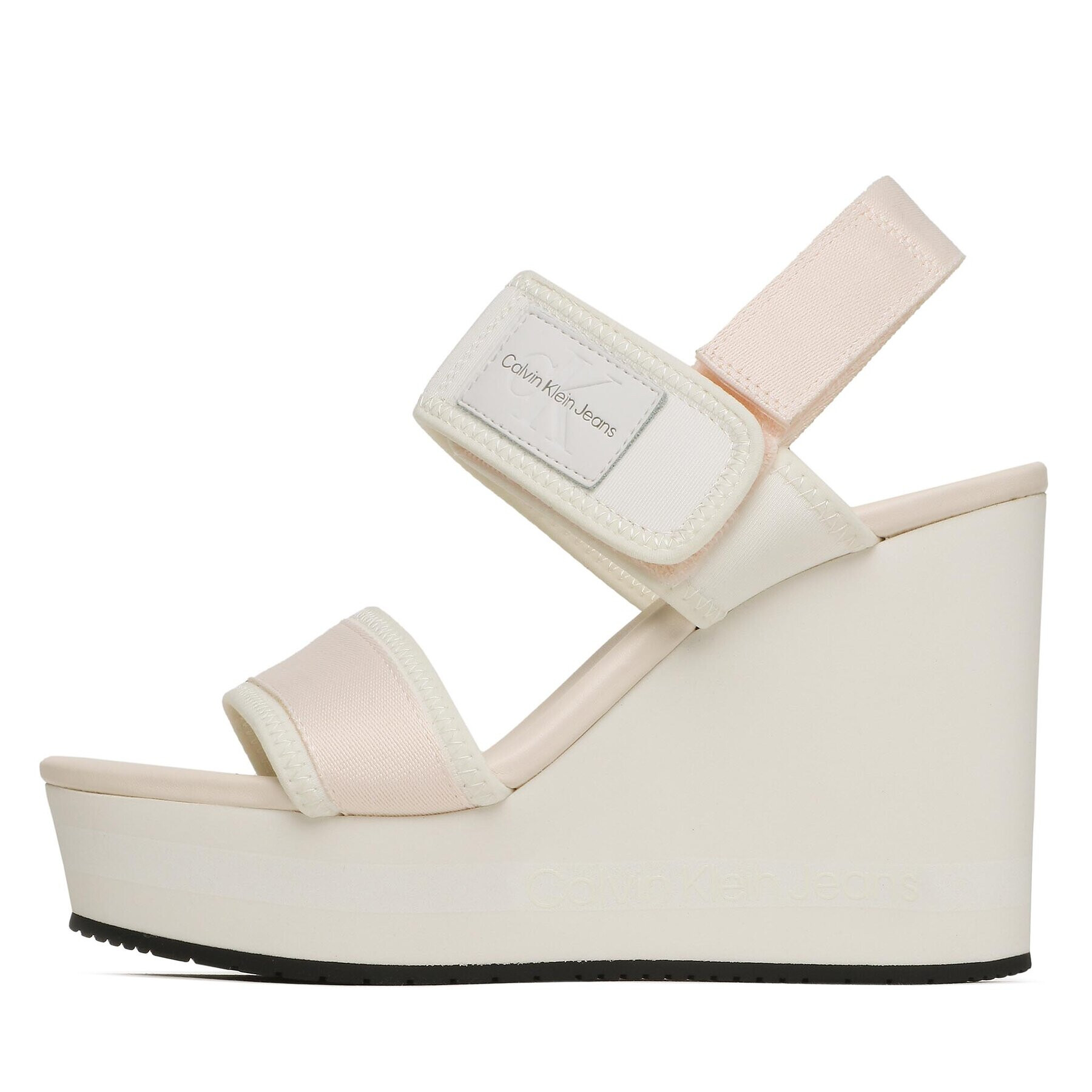 Calvin Klein Jeans Sandali Wedge Sandal Badge YW0YW01028 Bela - Pepit.si