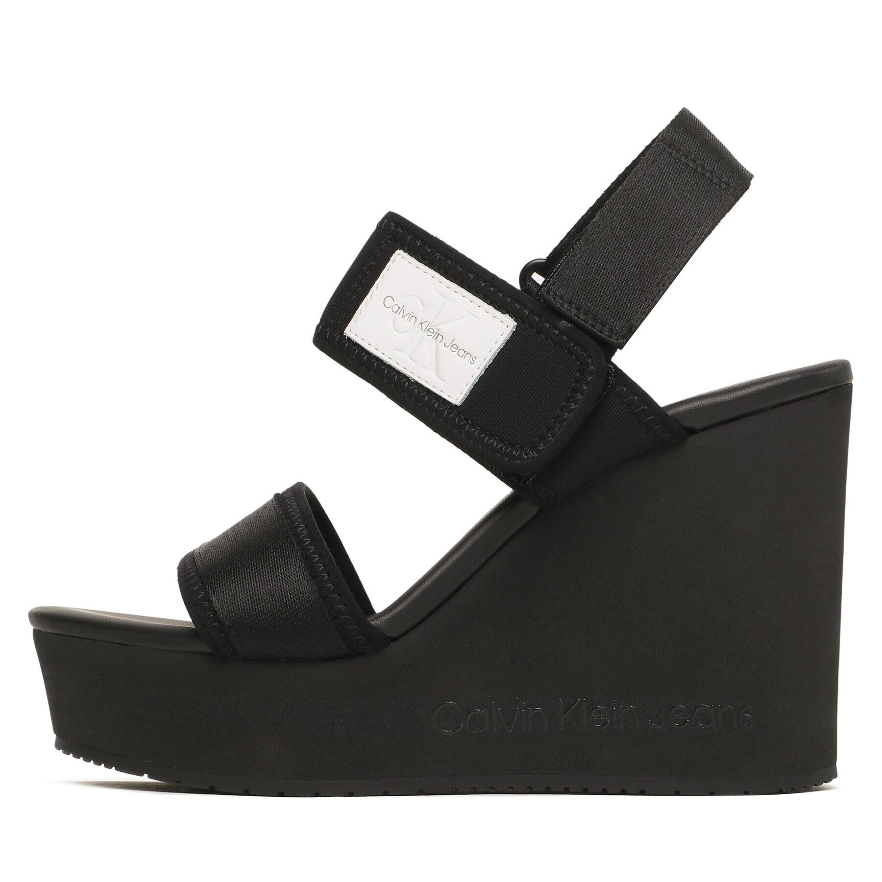 Calvin Klein Jeans Sandali Wedge Sandal Badge YW0YW01028 Črna - Pepit.si