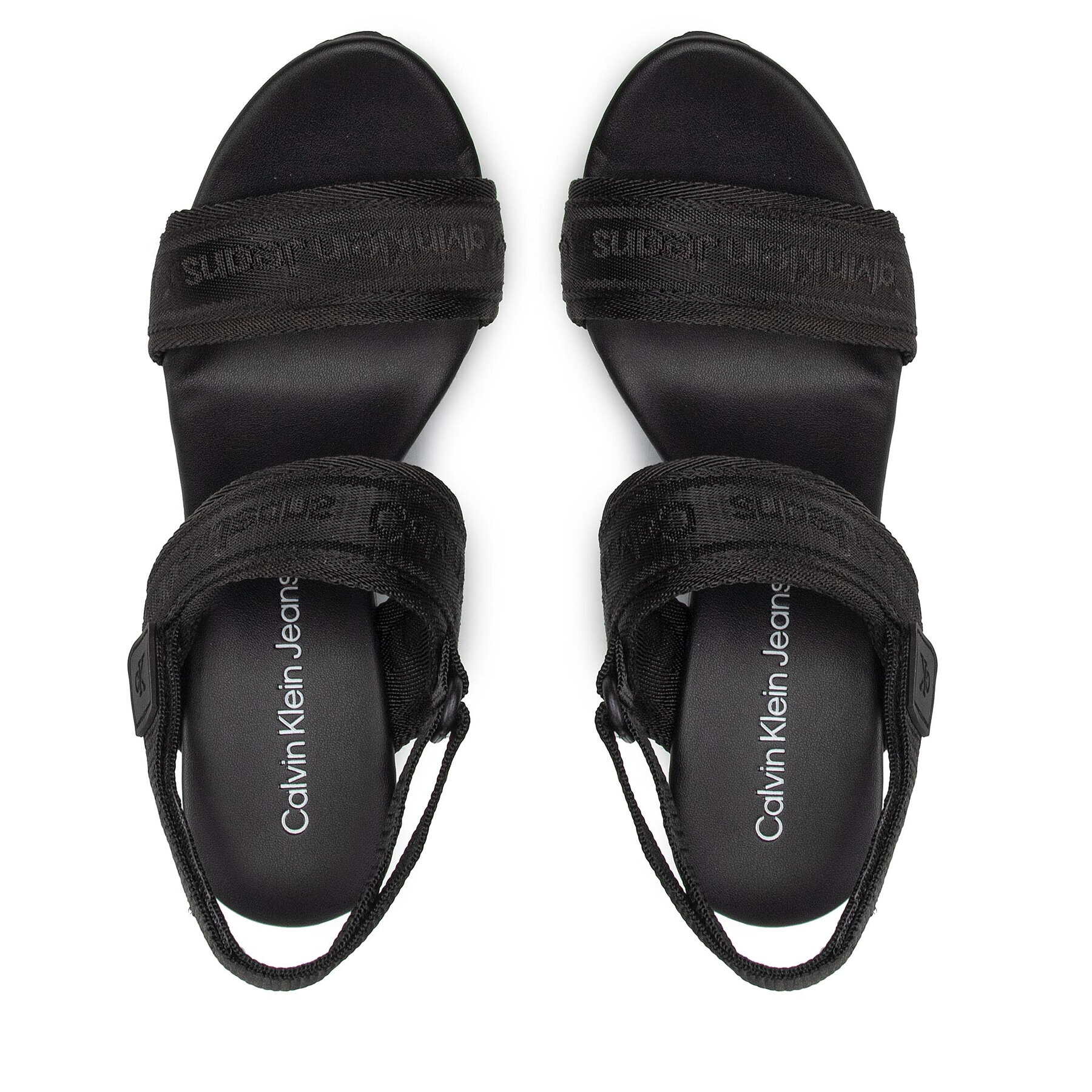 Calvin Klein Jeans Sandali Wedge Sandal Sling Pes YW0YW00572 Črna - Pepit.si