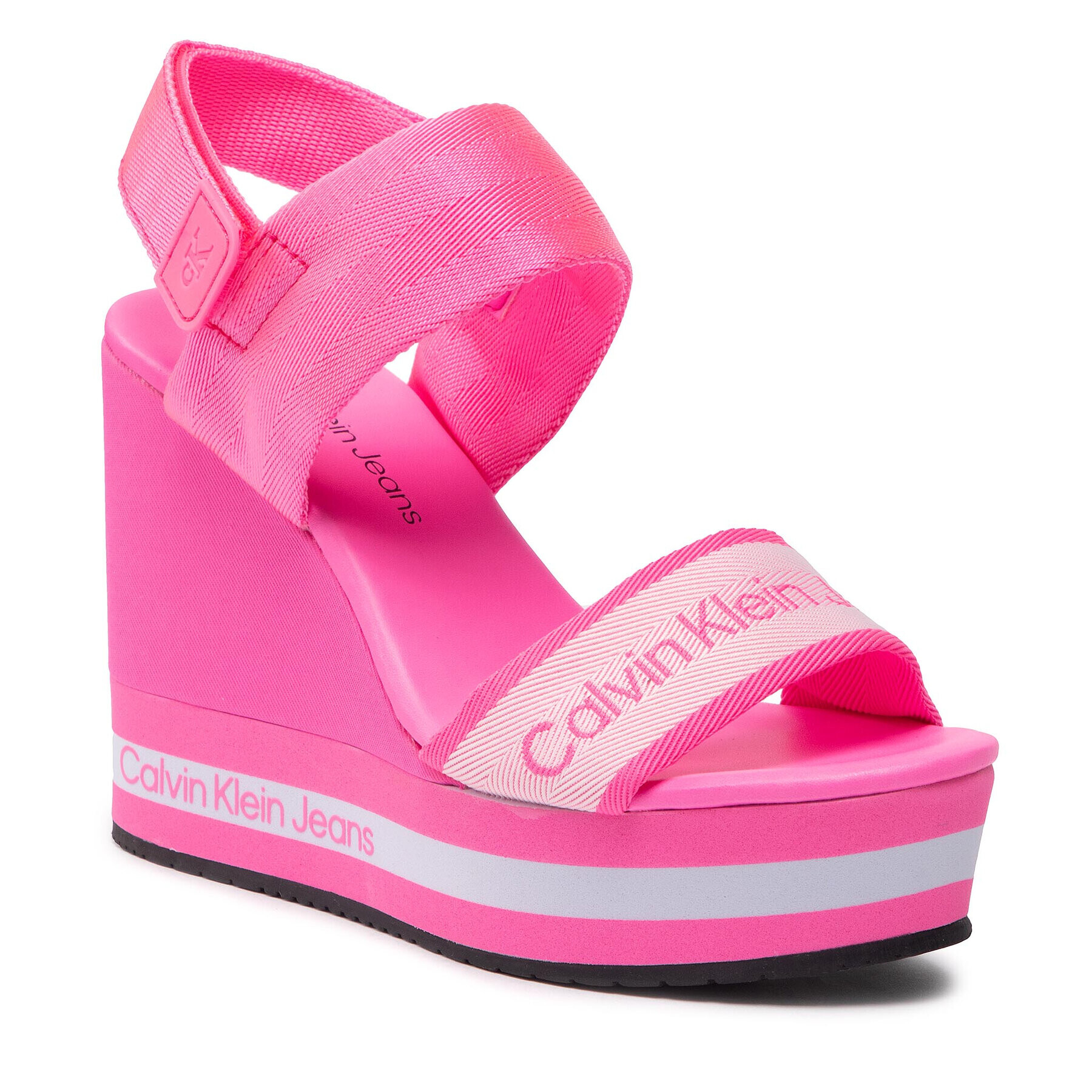 Calvin Klein Jeans Sandali Wedge Sandal YW0YW00669 Roza - Pepit.si