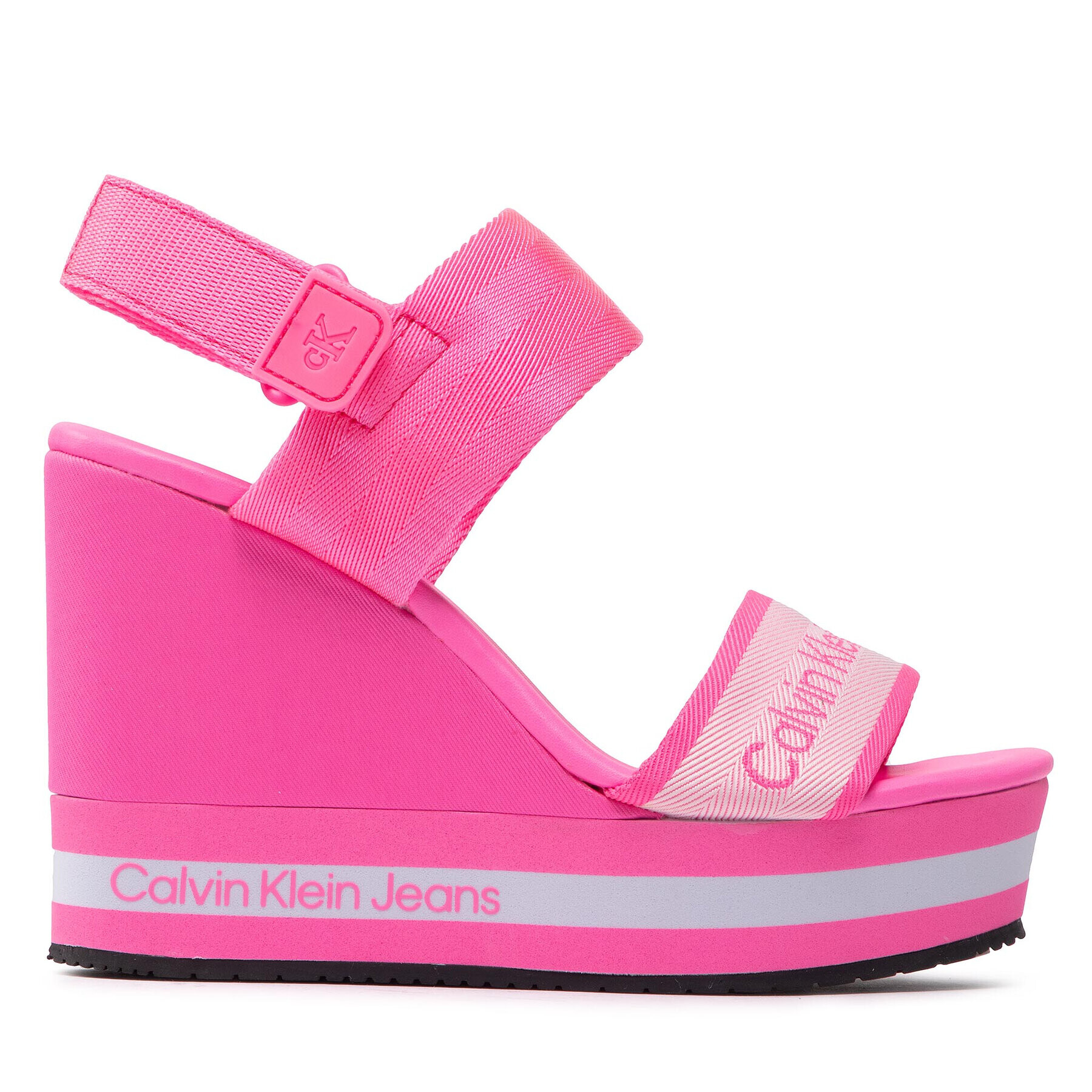 Calvin Klein Jeans Sandali Wedge Sandal YW0YW00669 Roza - Pepit.si