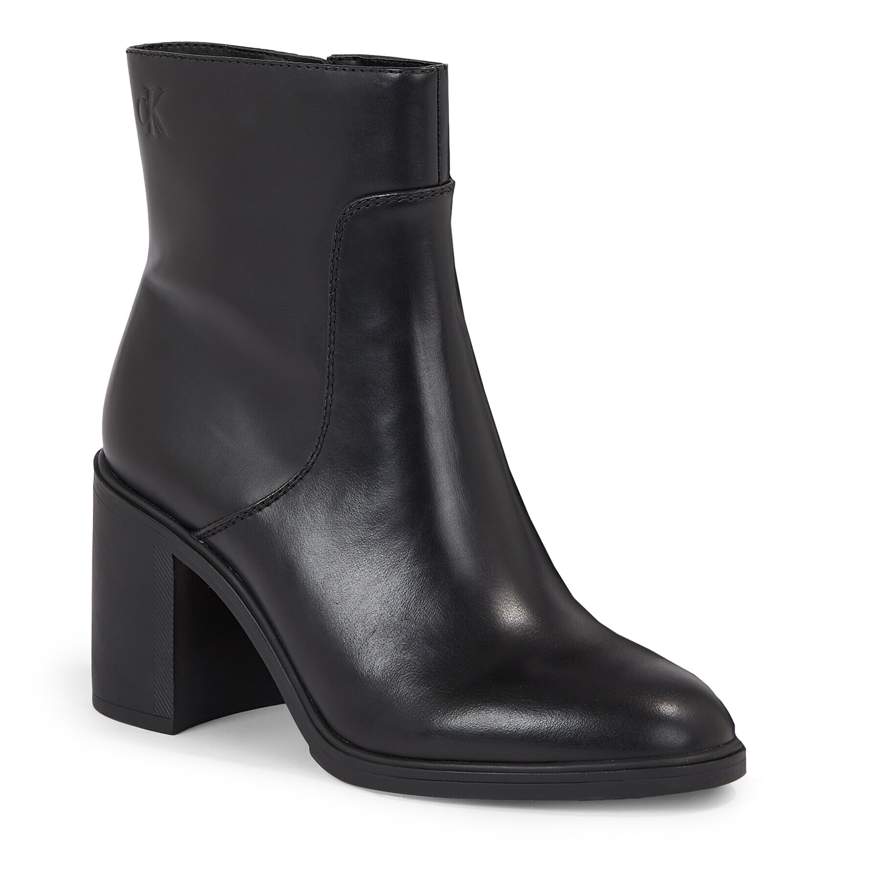 Calvin Klein Jeans Škornji Mid Block Heel Boot Lth Wn YW0YW01259 Črna - Pepit.si