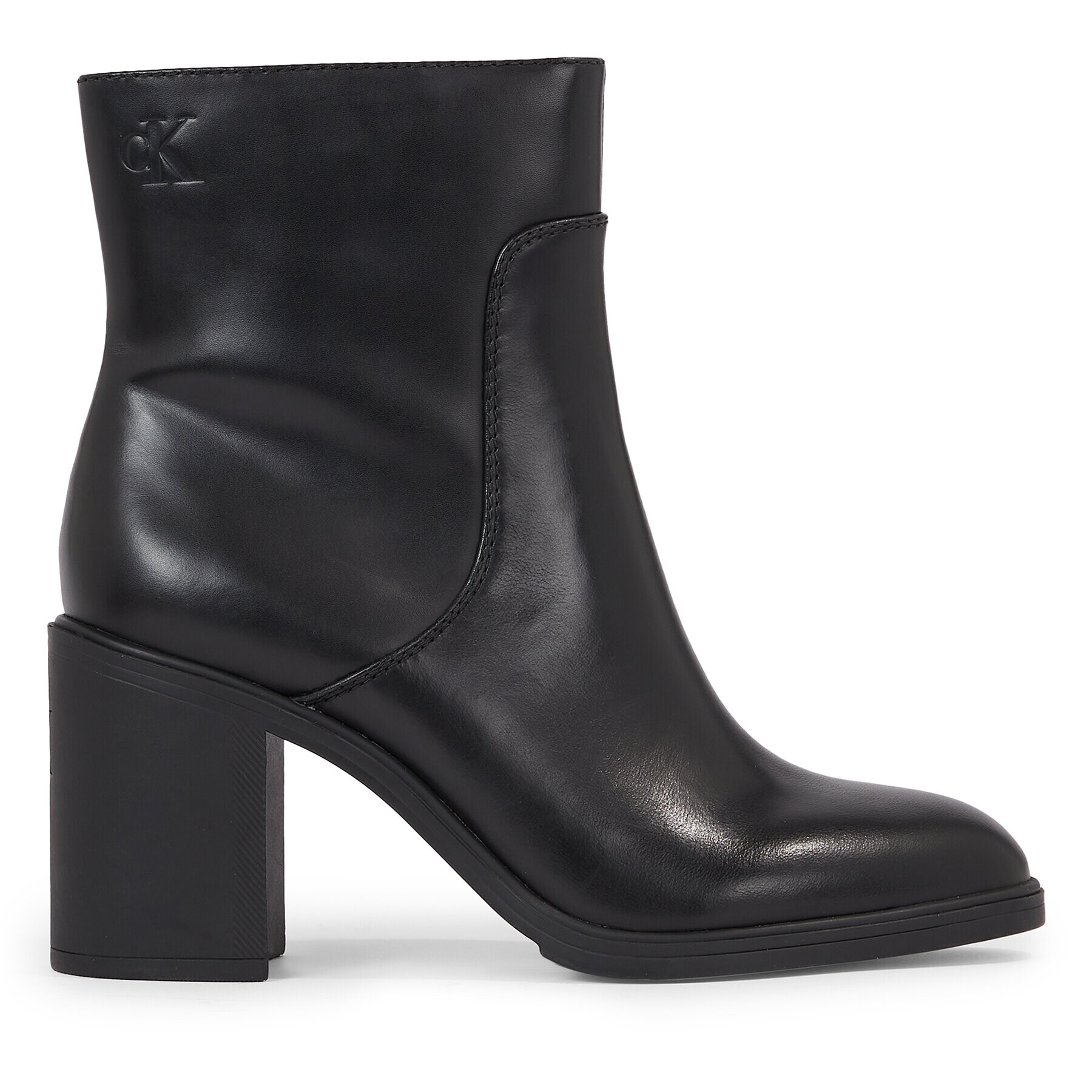 Calvin Klein Jeans Škornji Mid Block Heel Boot Lth Wn YW0YW01259 Črna - Pepit.si