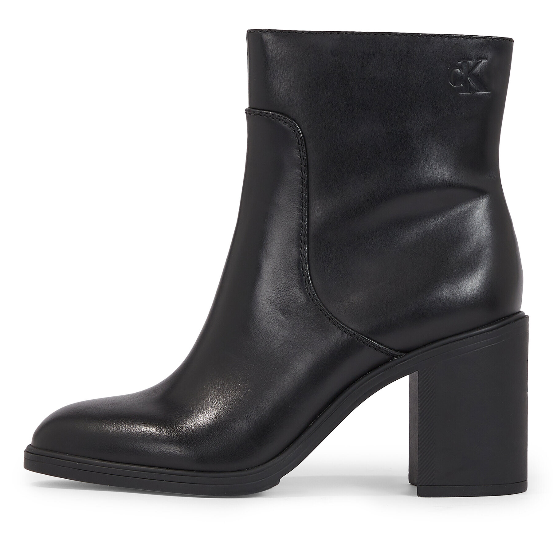 Calvin Klein Jeans Škornji Mid Block Heel Boot Lth Wn YW0YW01259 Črna - Pepit.si