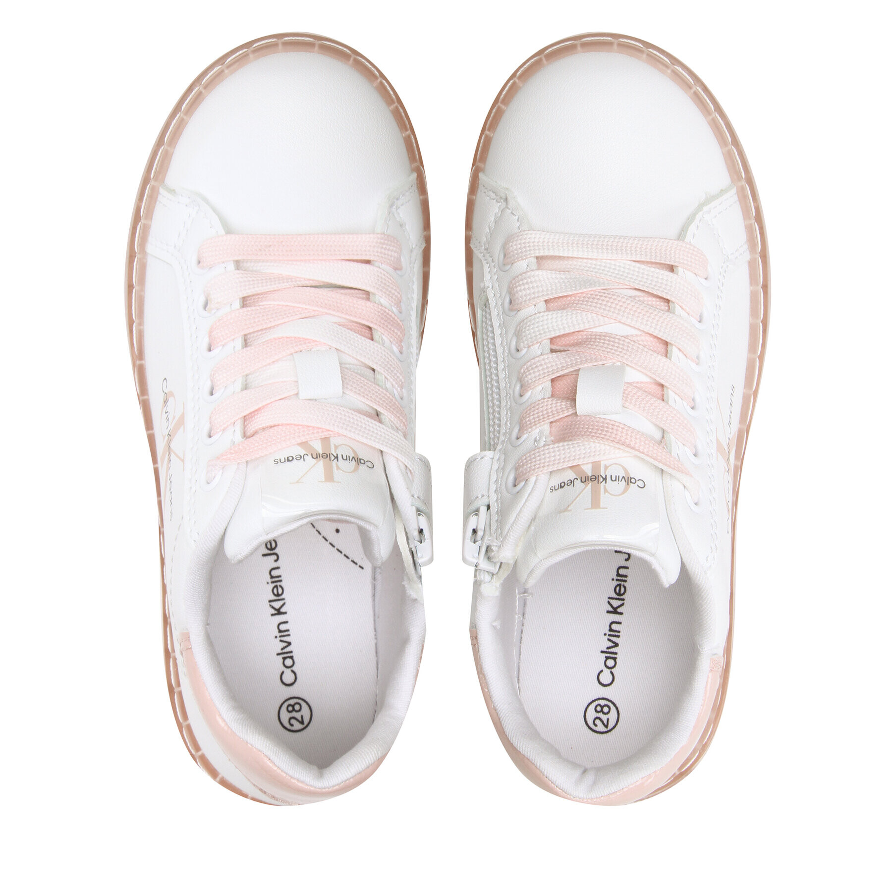 Calvin Klein Jeans Superge Low Cut Lace-Up Sneaker V3A9-80474-1434 Bela - Pepit.si