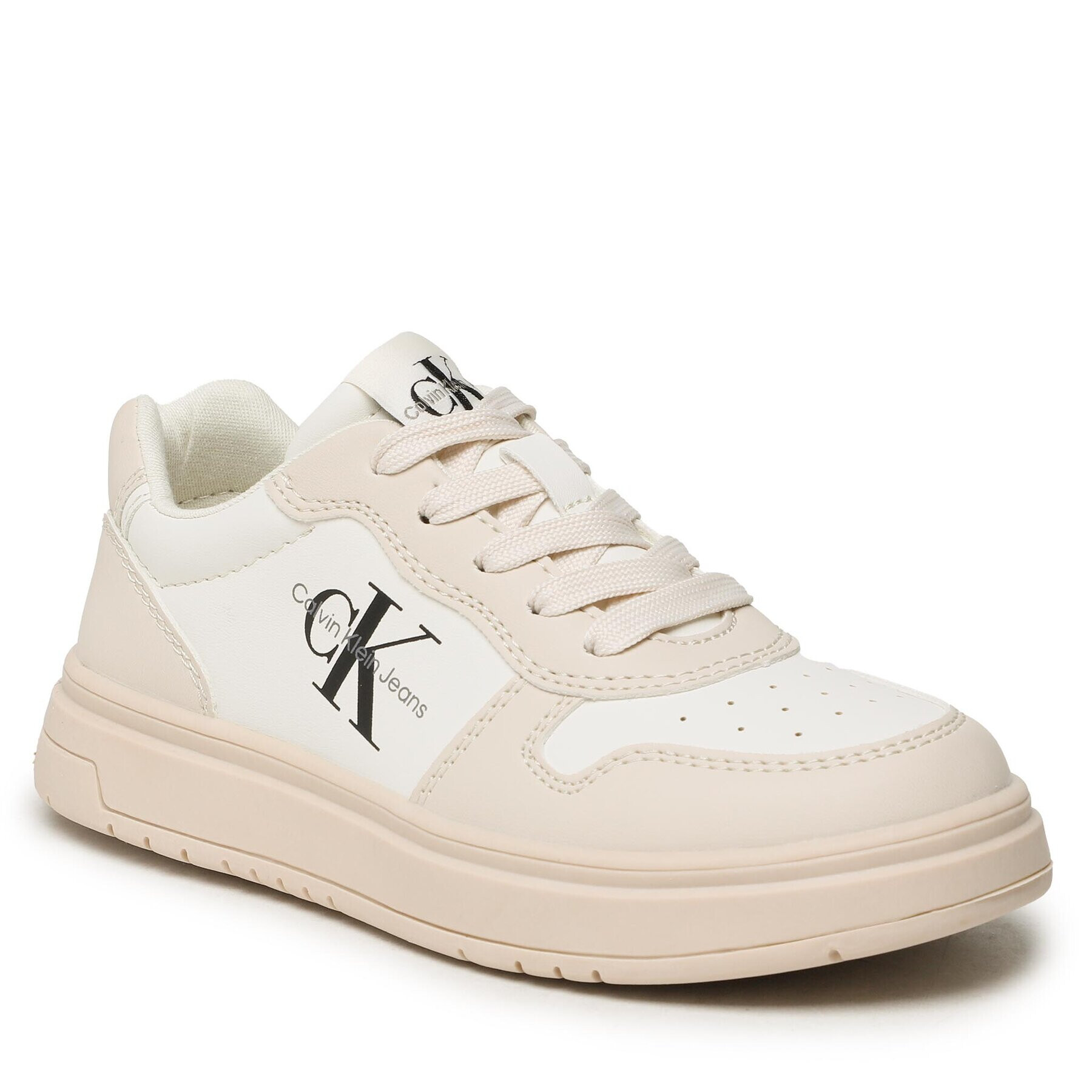 Calvin Klein Jeans Superge Low Cut Lace-Up Sneaker V3X9-80552-1355 M Écru - Pepit.si