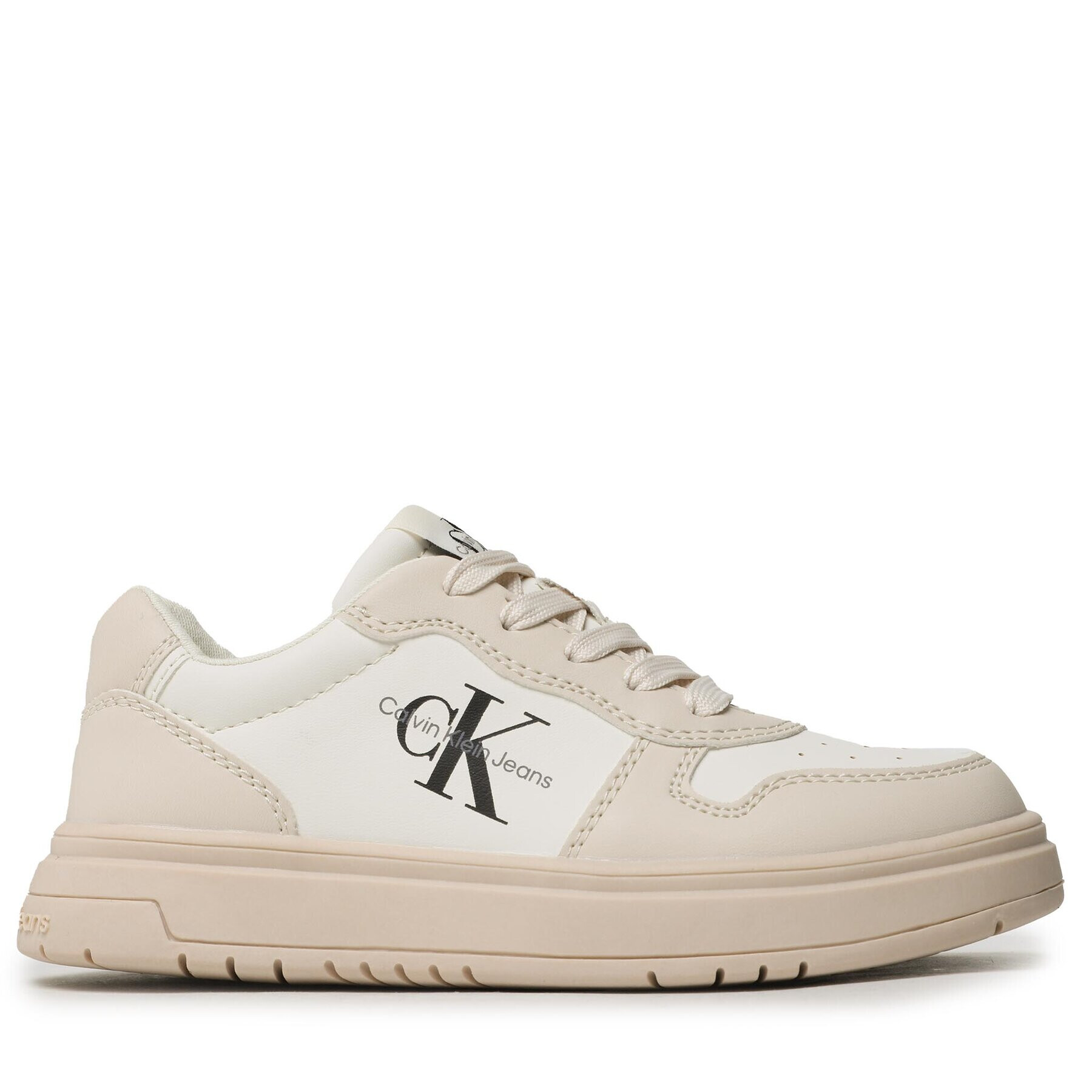 Calvin Klein Jeans Superge Low Cut Lace-Up Sneaker V3X9-80552-1355 M Écru - Pepit.si